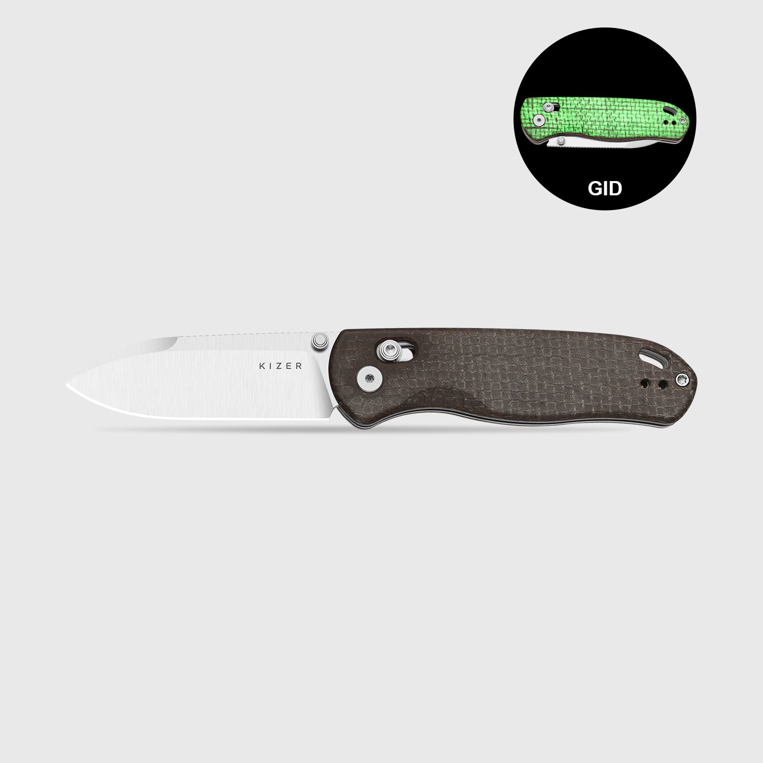Drop Bear® | GID Canvas Micarta Handle | Kizer Clutch Lock™ | Nitro-V | KizerV™ 3619A19