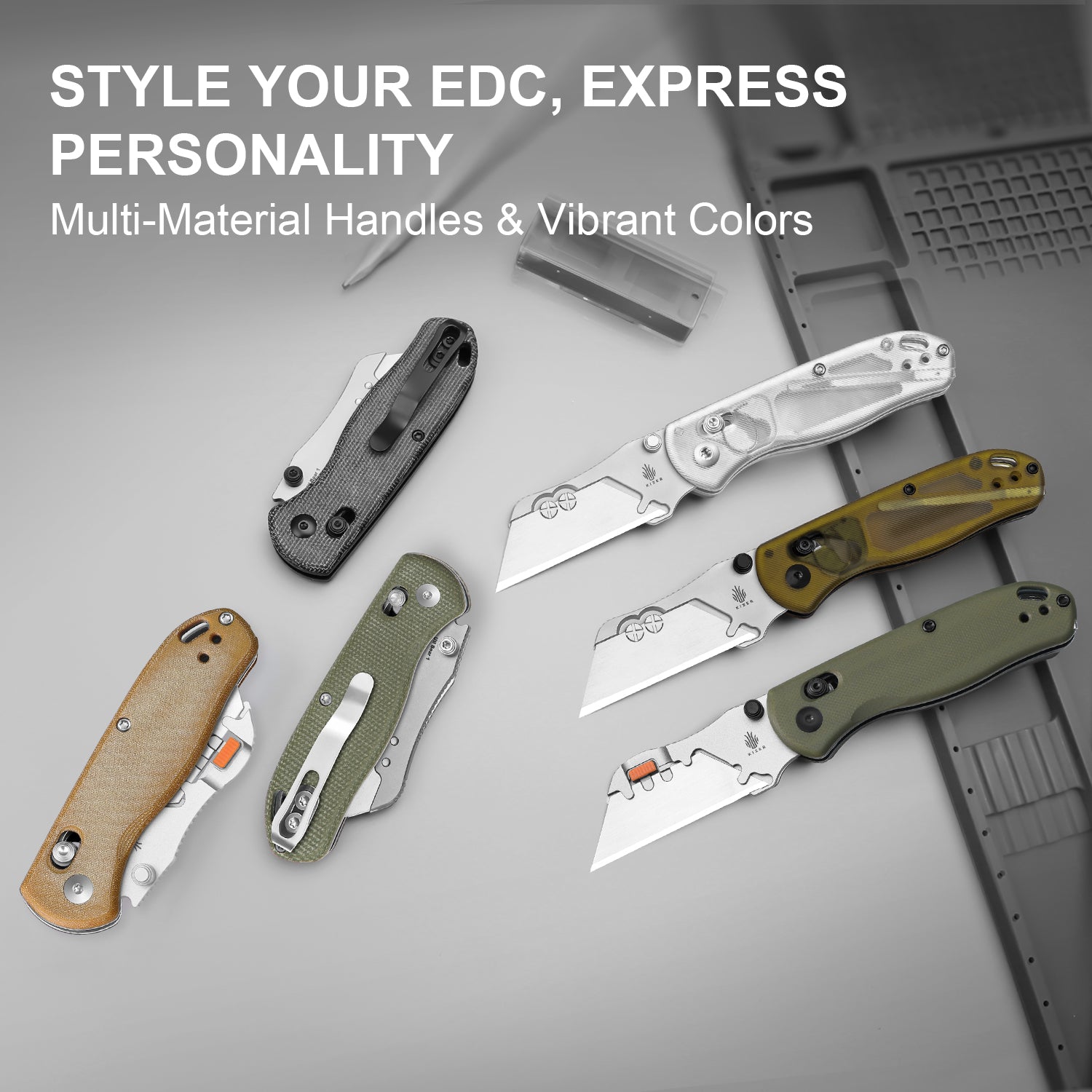 Drop Bear® Utility | Kizer Clutch Lock™ | Uti BEAR 2 | SK5 & 50Cr15MoV | Micarta | KizerV™ 3619JA7