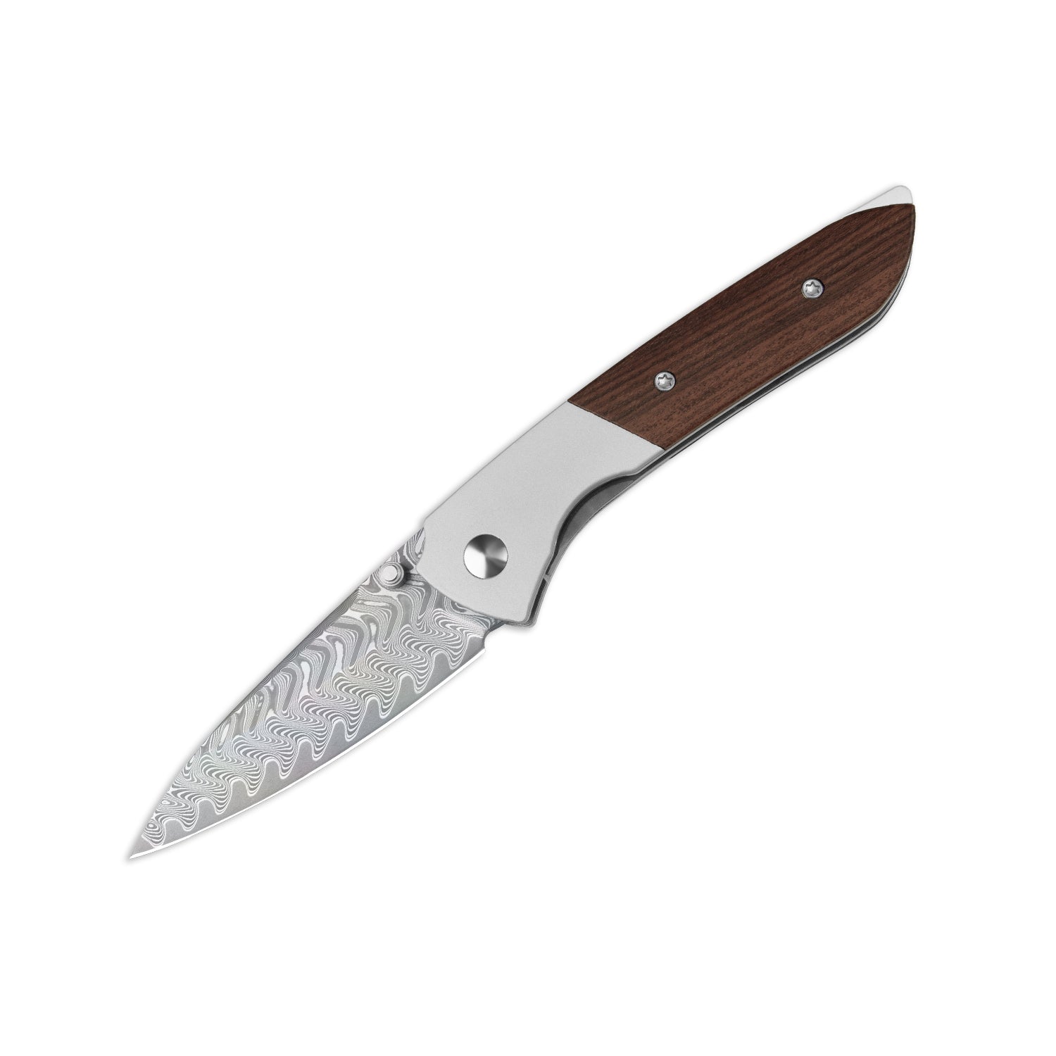 Spitfire | Vibrant Acid.Washed Finish | Damascus Steel | Aluminum & Mkuruti Wood | KizerV™ 3690A4