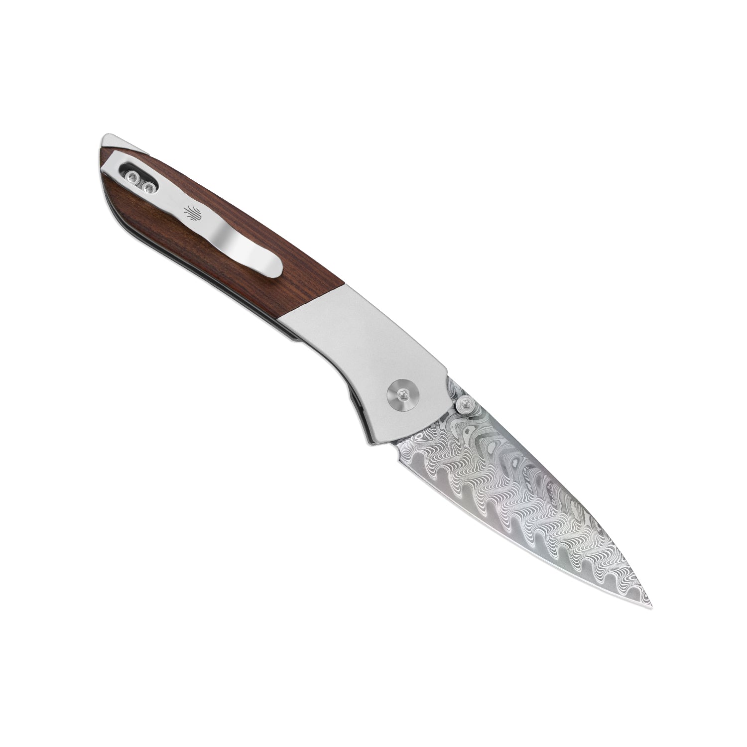Spitfire | Vibrant Acid.Washed Finish | Damascus Steel | Aluminum & Mkuruti Wood | KizerV™ 3690A4