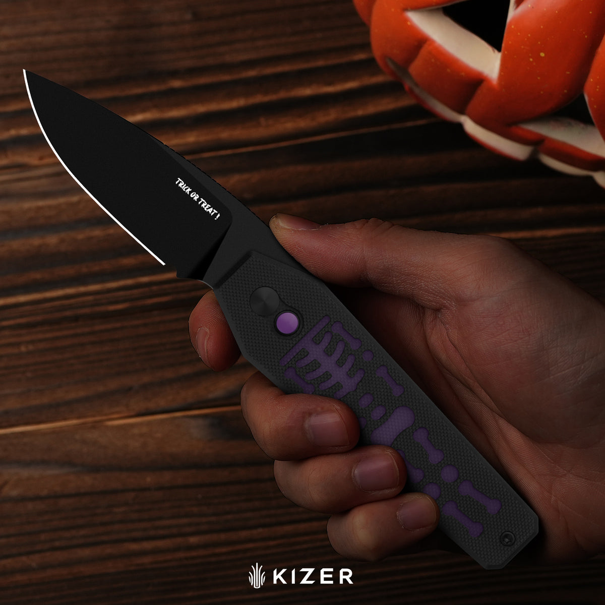 Halloween | Tomb | Nitro-V | Classic G10 Handle with GID G10 Handle | KizerV™ 3692HW2 | Halloween Special Edition