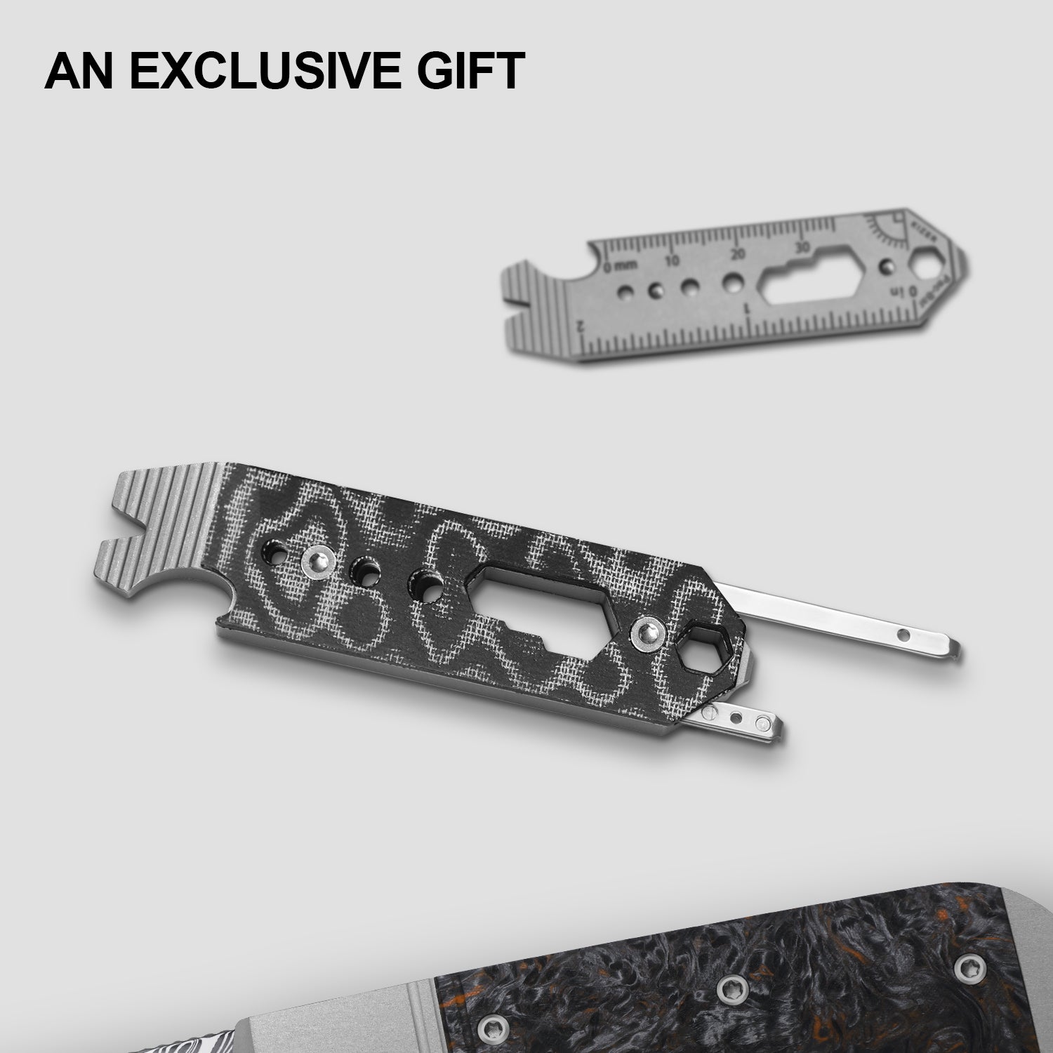 Trestle D With Pac-Bar | Rainbow Damascus | Aluminum & Fat Carbon | Slip Joint | KizerV™ 3760A6