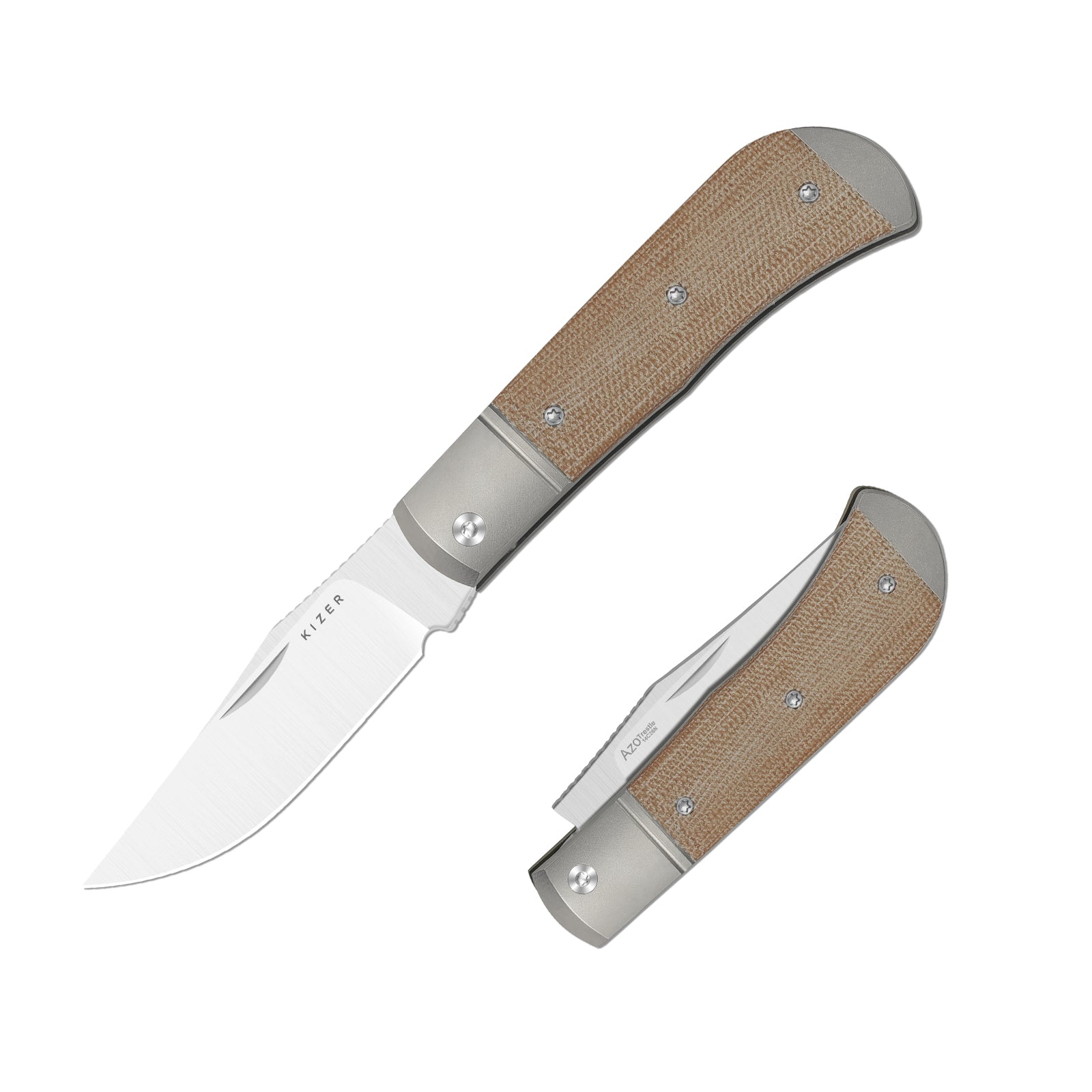 Trestle | 14C28N | Titanium & Micarta | KizerV™ 3761A1