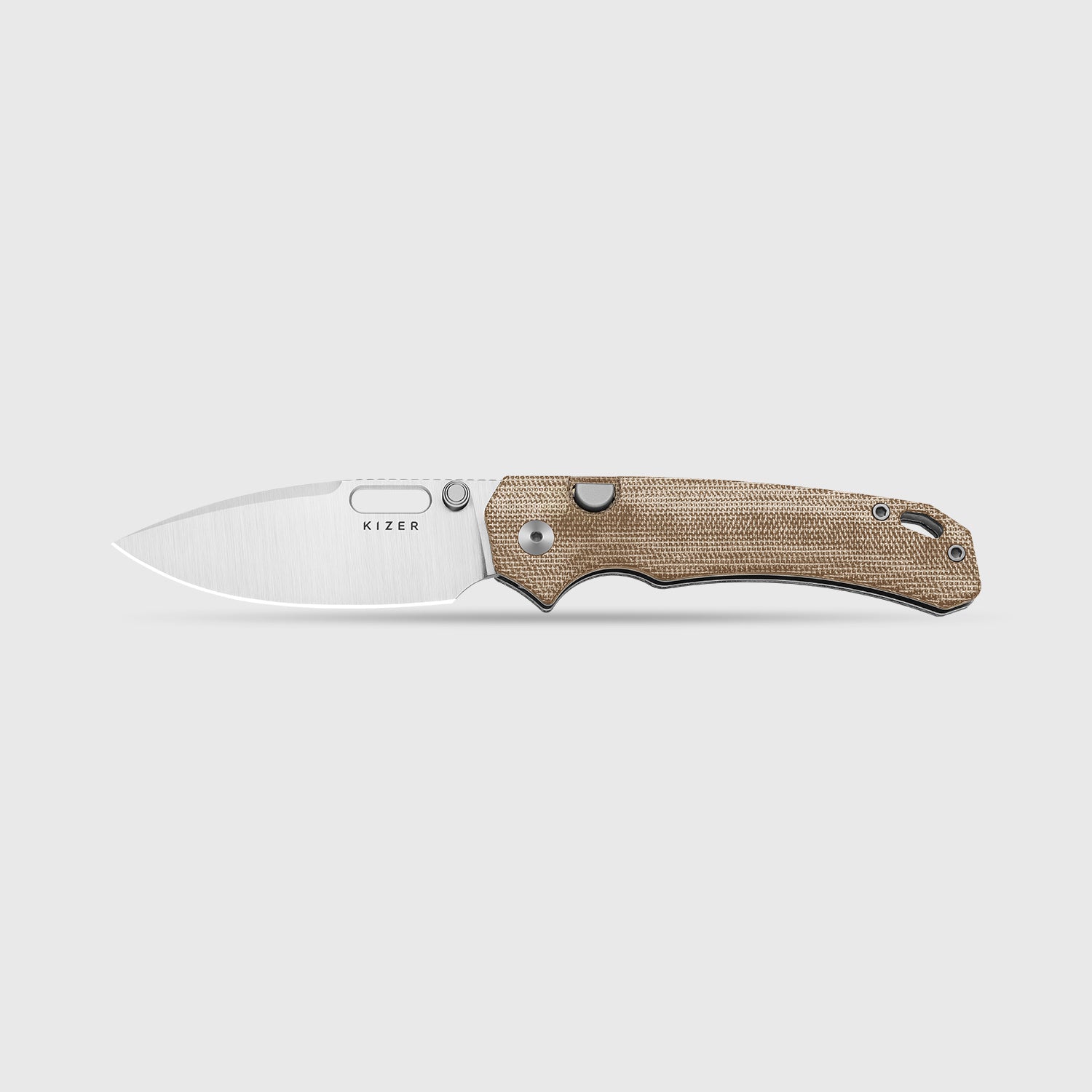 Outposter | Kizer Button Liner Lock™ | Norplex UltreX™ Micarta | Nitro-V + Satin | KizerV™ 3802BDA1