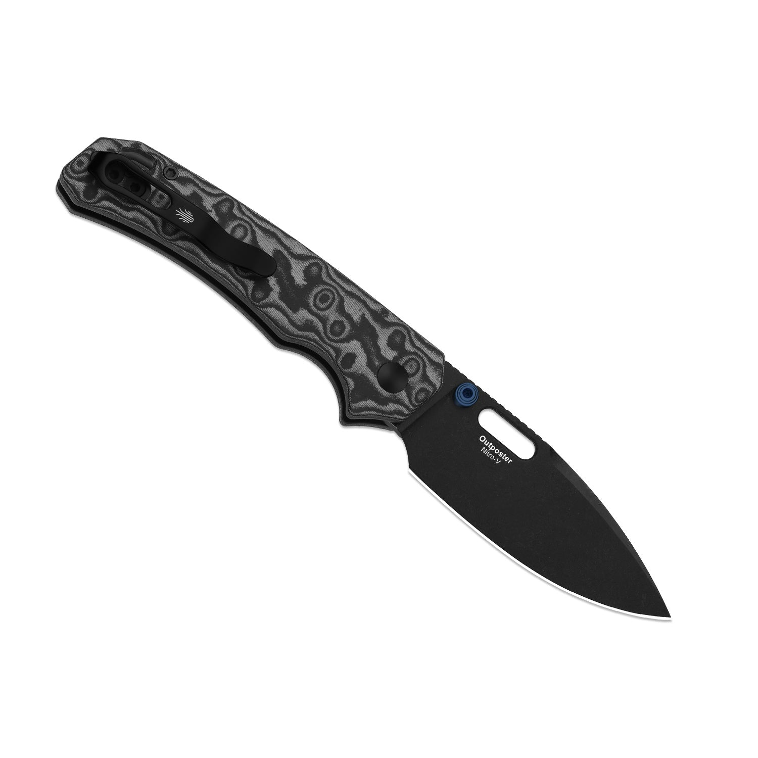 Outposter | Kizer Button Liner Lock™ | Vortex Pattern Micarta | Nitro-V + PVD Coating & Stonewashed | KizerV™ 3802BDA2