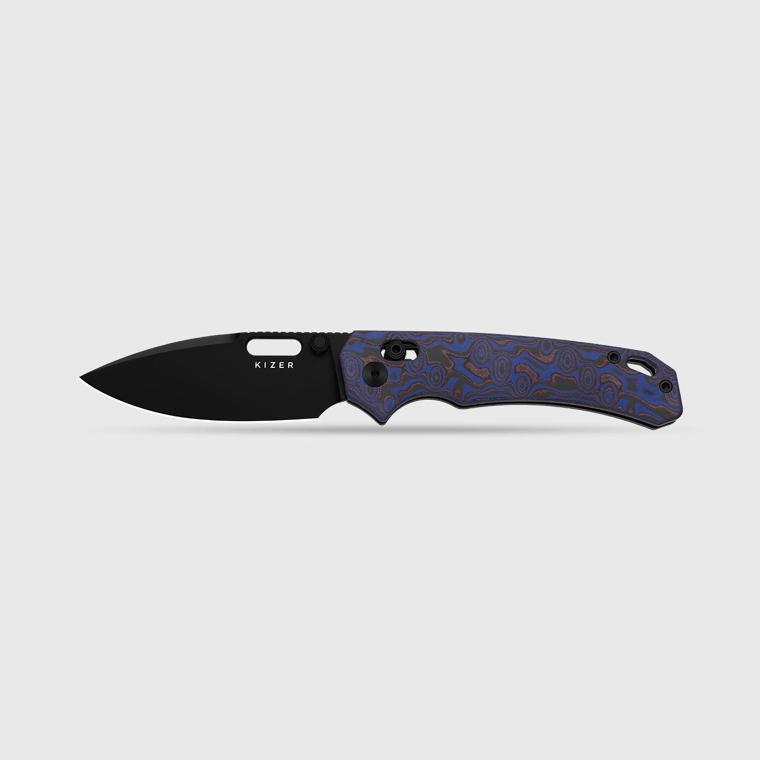 Outposter | Kizer Clutch Lock™ | Vortex Pattern Micarta | Nitro-V+PVD Coating | KizerV™ 3802CDA2
