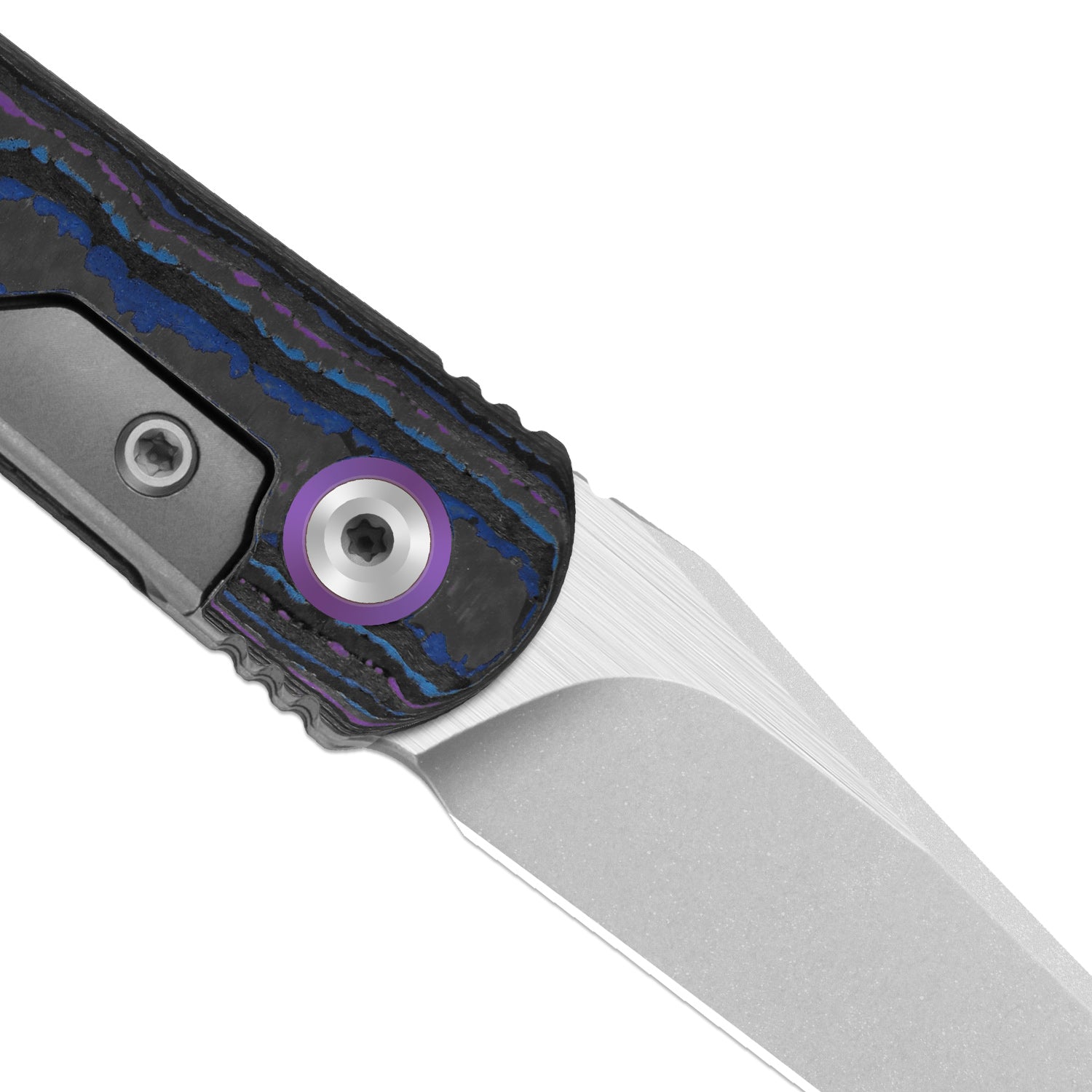 Feist 3 | CPM S90V + Stonewashed & Flat Brushed | UV-Luminescent | Clip Point | Titanium & CamoCarbon Damtanium | KizerX™ 3499.3A2