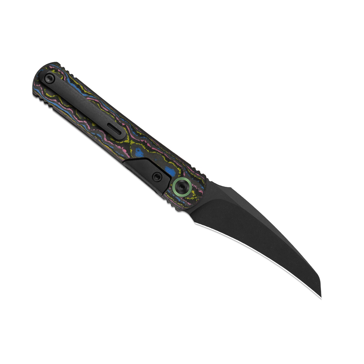 Feist 3 | CPM S90V + Matte DLC Ultra | Hawkbill | UV-Luminescent | Titanium (Matte DLC Ultra) & CamoCarbon Ultimate Warrior | KizerX™ 3499.3A3