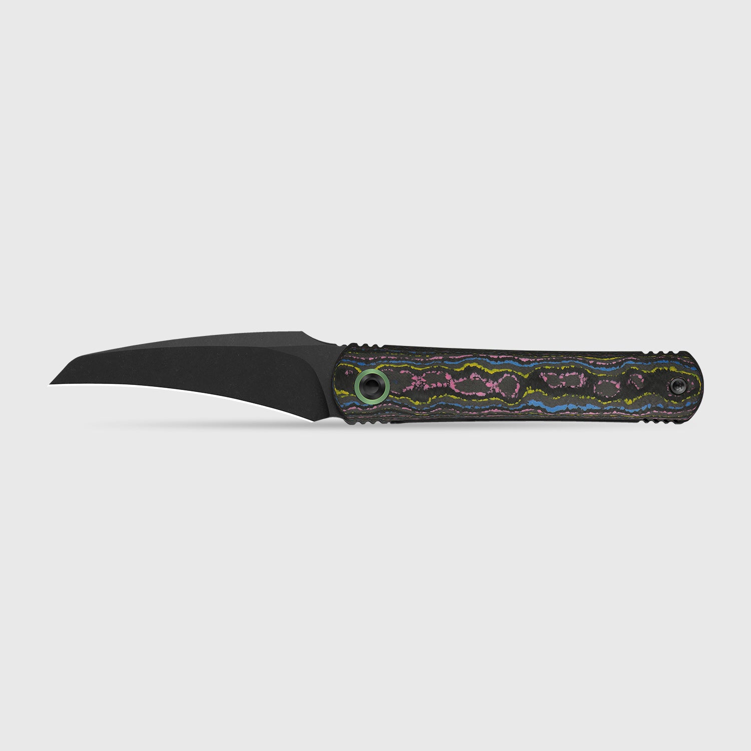 Feist 3 | CPM S90V + Matte DLC Ultra | Hawkbill | UV-Luminescent | Titanium (Matte DLC Ultra) & CamoCarbon Ultimate Warrior | KizerX™ 3499.3A3