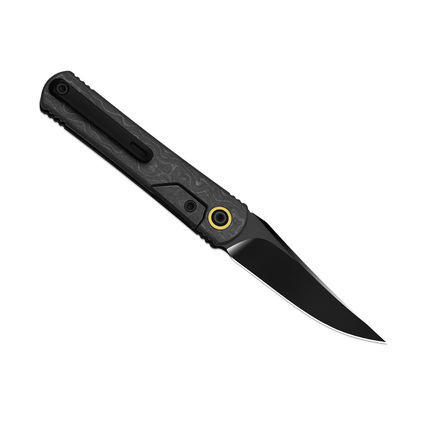 Feist 3 | CPM S90V + Polished DLC Ultra | Titanium (Matte DLC Ultra) & KizerNova™ Quartz | Clip Point | KizerX™ 3499.3A6