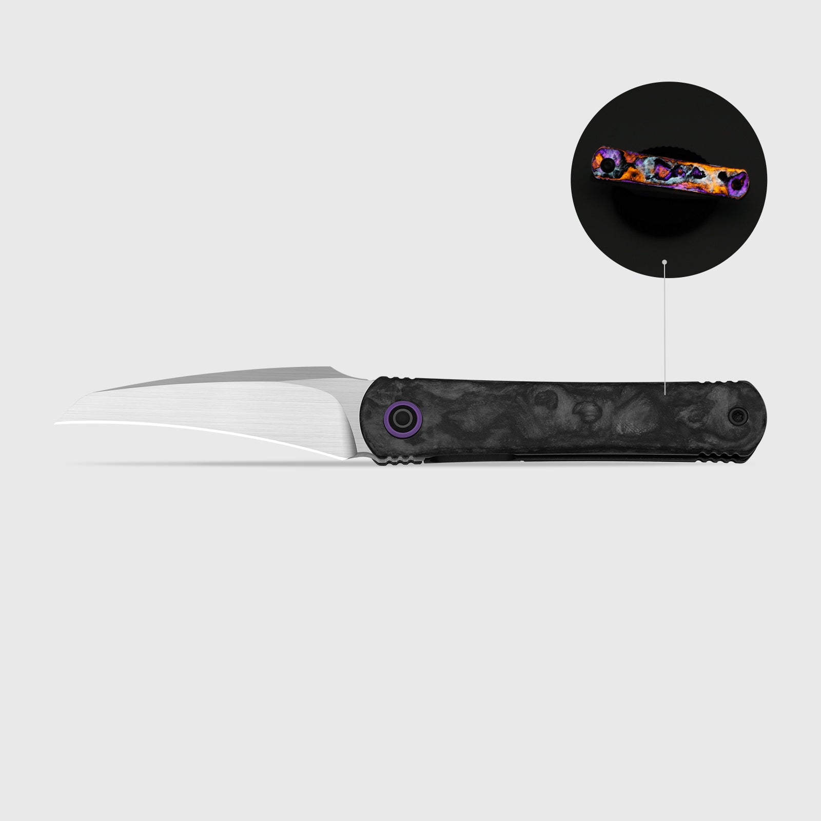Feist 3 | CPM S90V + Hand-brushed | Titanium & KizerNova™ CF Lava | Hawkbill | KizerX™ 3499.3A9