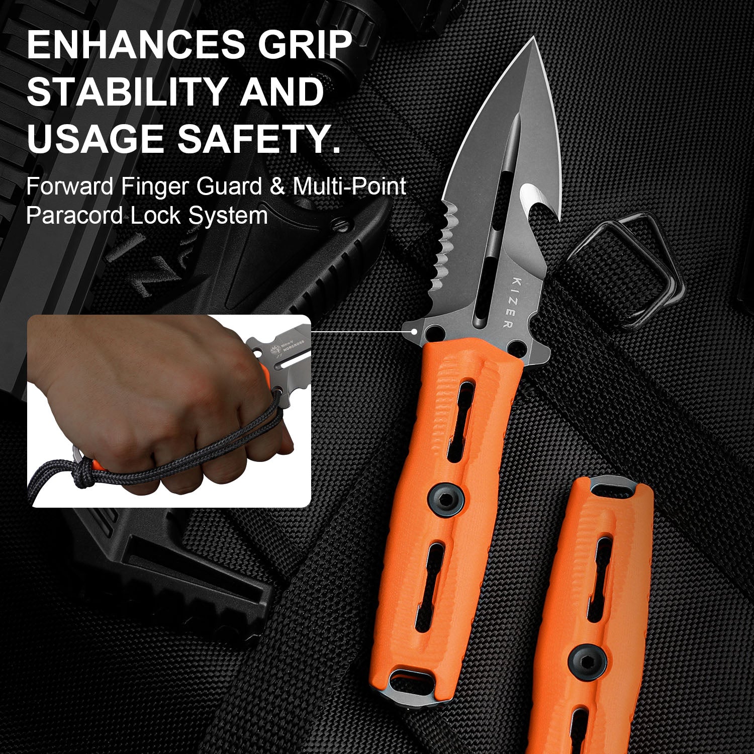 Norcross | Nitro-V | Orange G10 | Double Edged | KizerV™ FB01A5