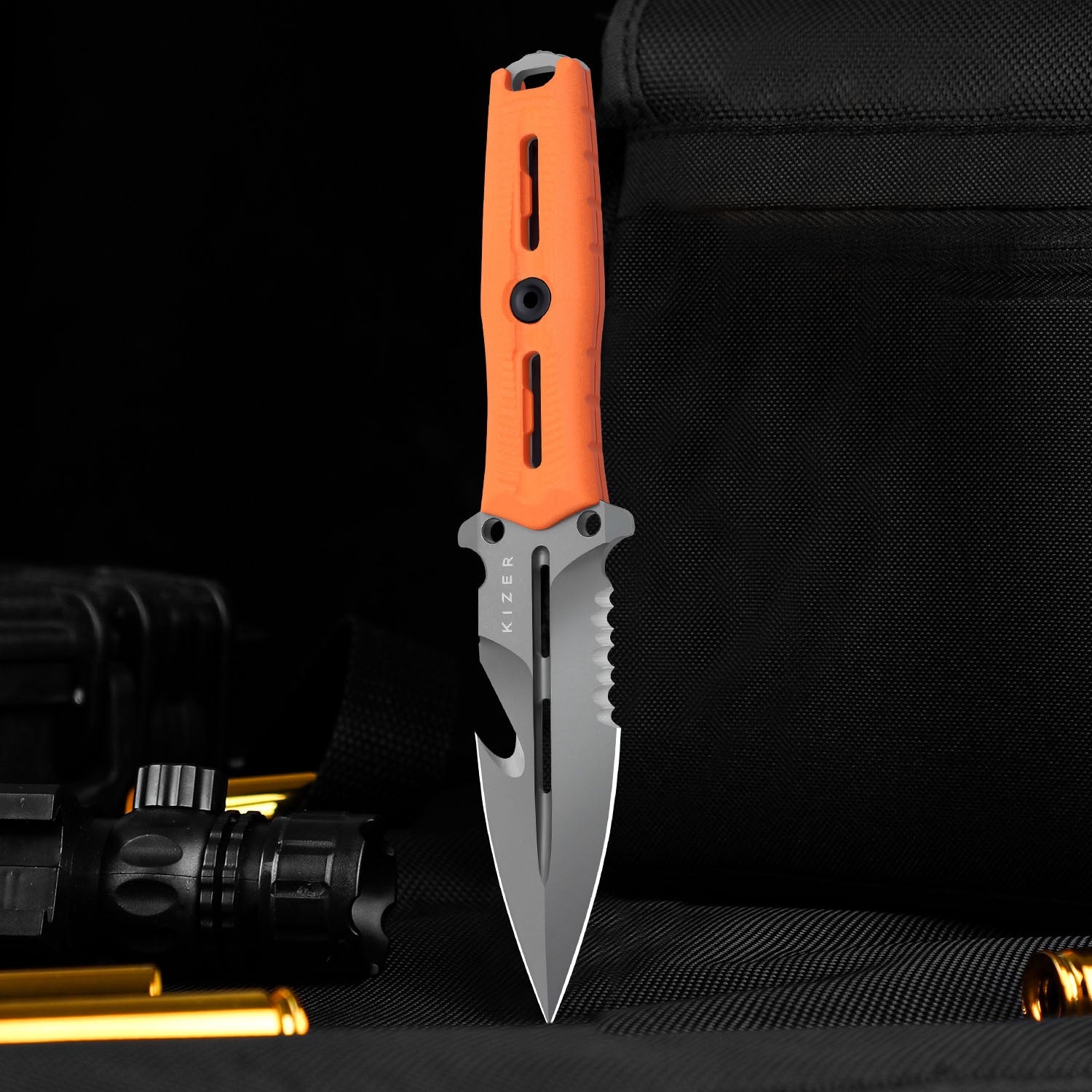 Norcross | Nitro-V | Orange G10 | Double Edged | KizerV™ FB01A5