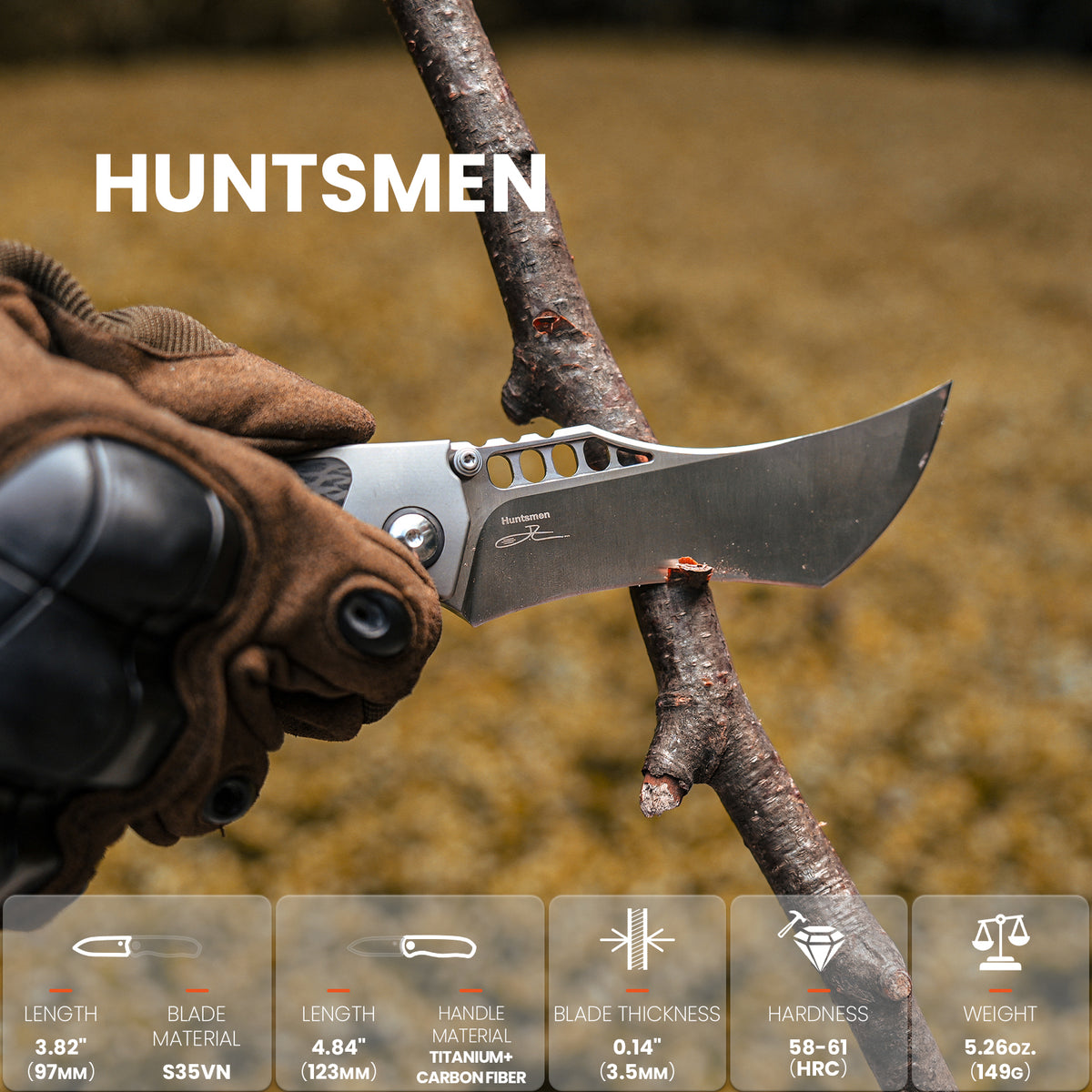 Huntsmen | S35VN | Titanium+Carbon | Ki4642A1