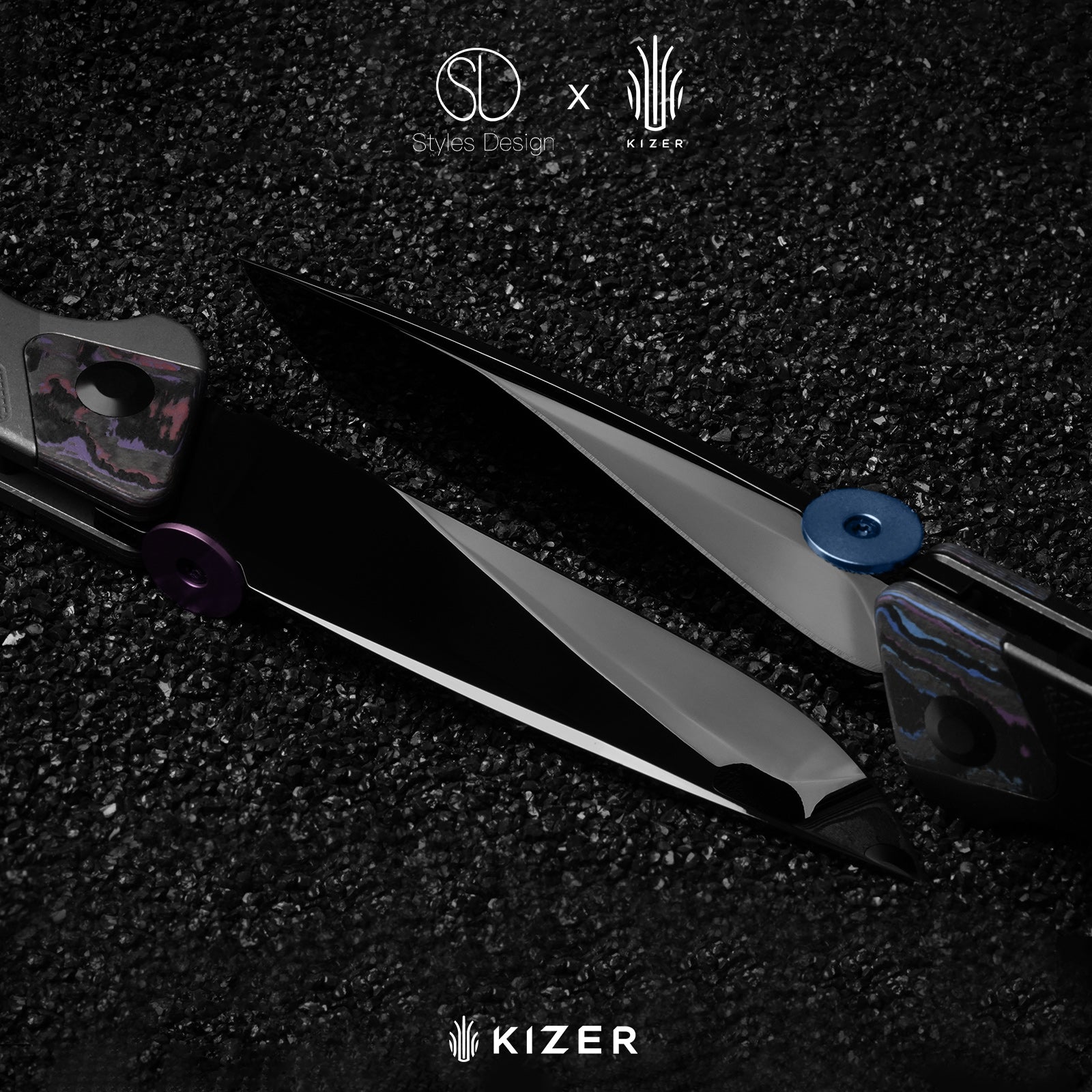 Sable Chief | K390 | Polished DLC Ultra | Titanium & FatCarbon Purple Haze | KizerB™ 3745A2