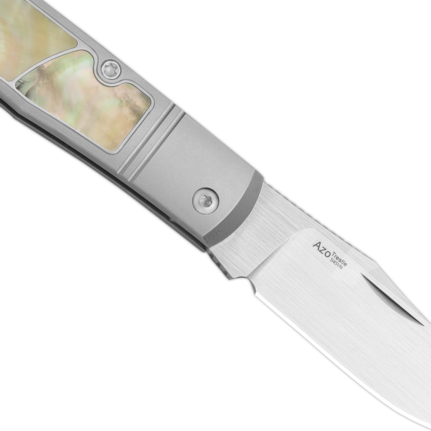 Trestle | S45VN | Titanium & Mother of Pearl | KizerB™ 3761A3