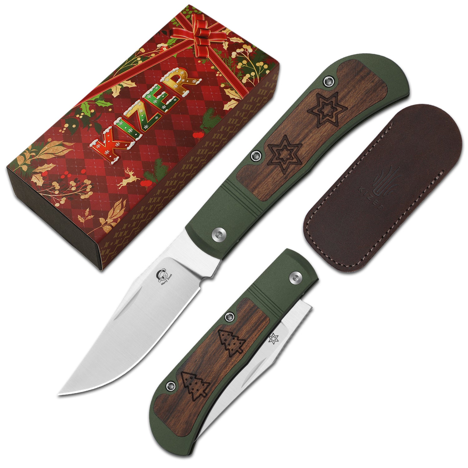 Christmas | Trestle | S45VN | Aluminum & Mkuruti Wood | KizerB™ 3761MC1 | Limited