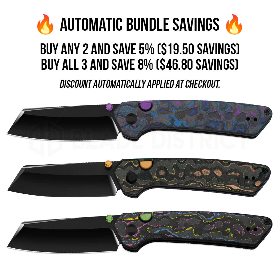 Kizer Madrac Button Liner Lock Mokume Camo Carbon Mirror DLC S45VN BLADE DISTRICT EXCLUSIVE