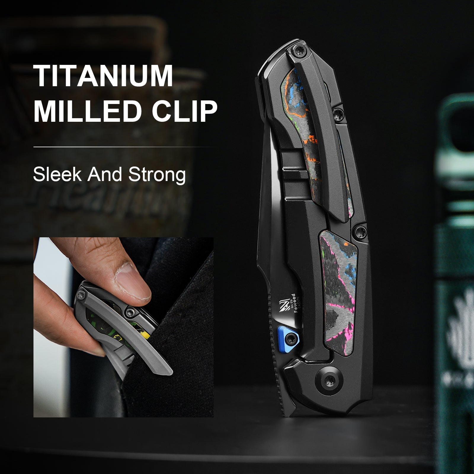 Feweed | S45VN | Titanium(Camo Carbon 80s)| KizerB™ 3694A3