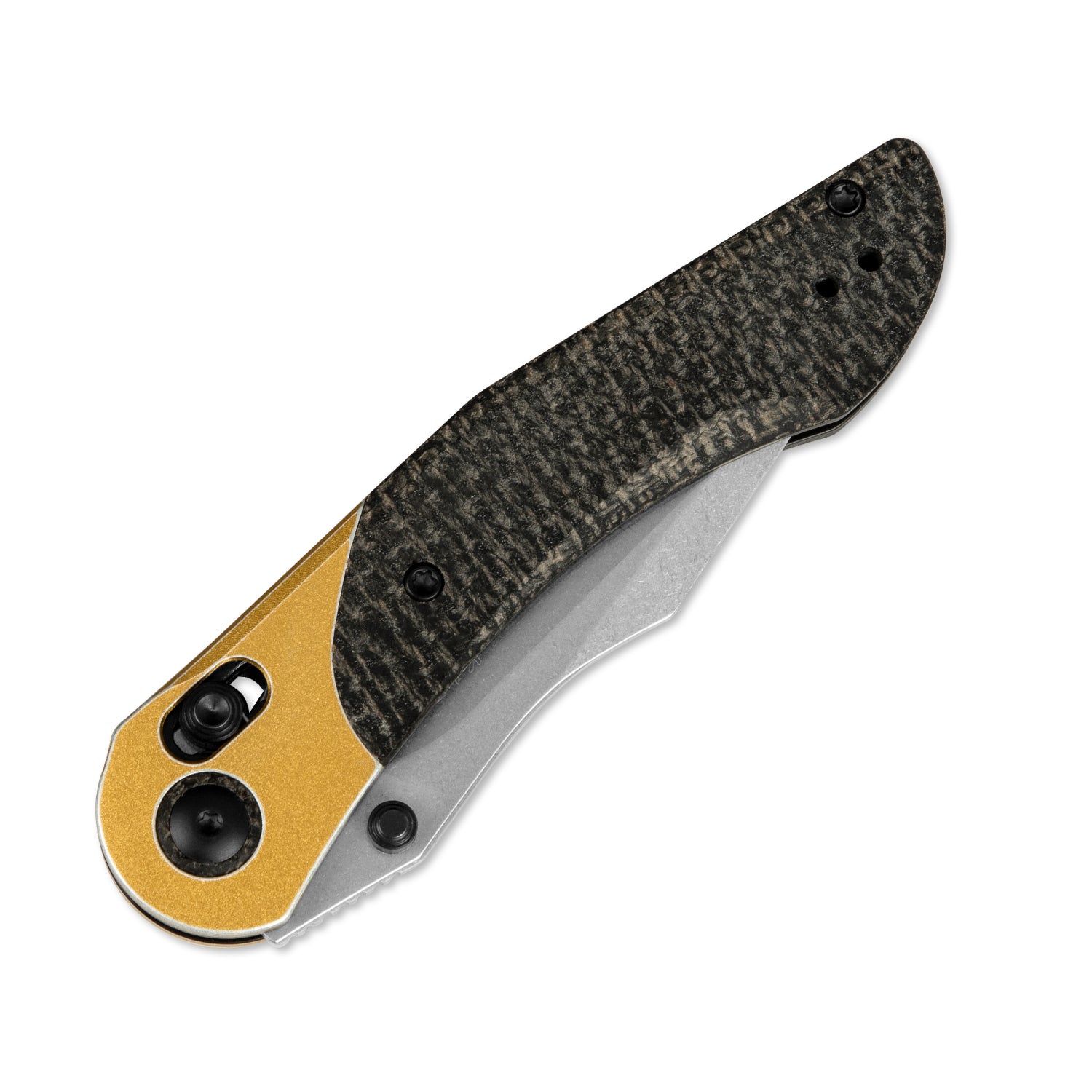 Mini Mystic | Nitro-V | Aluminum+Burlap Micarta | KizerV™ 3636A2