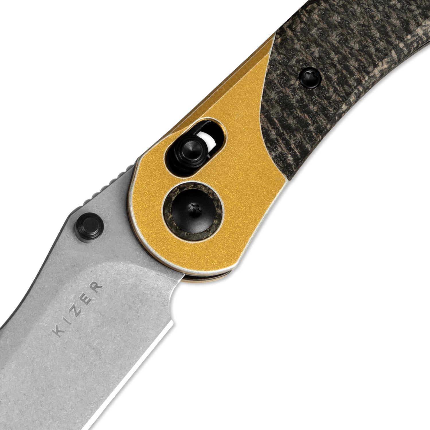Mini Mystic | Nitro-V | Aluminum+Burlap Micarta | KizerV™ 3636A2