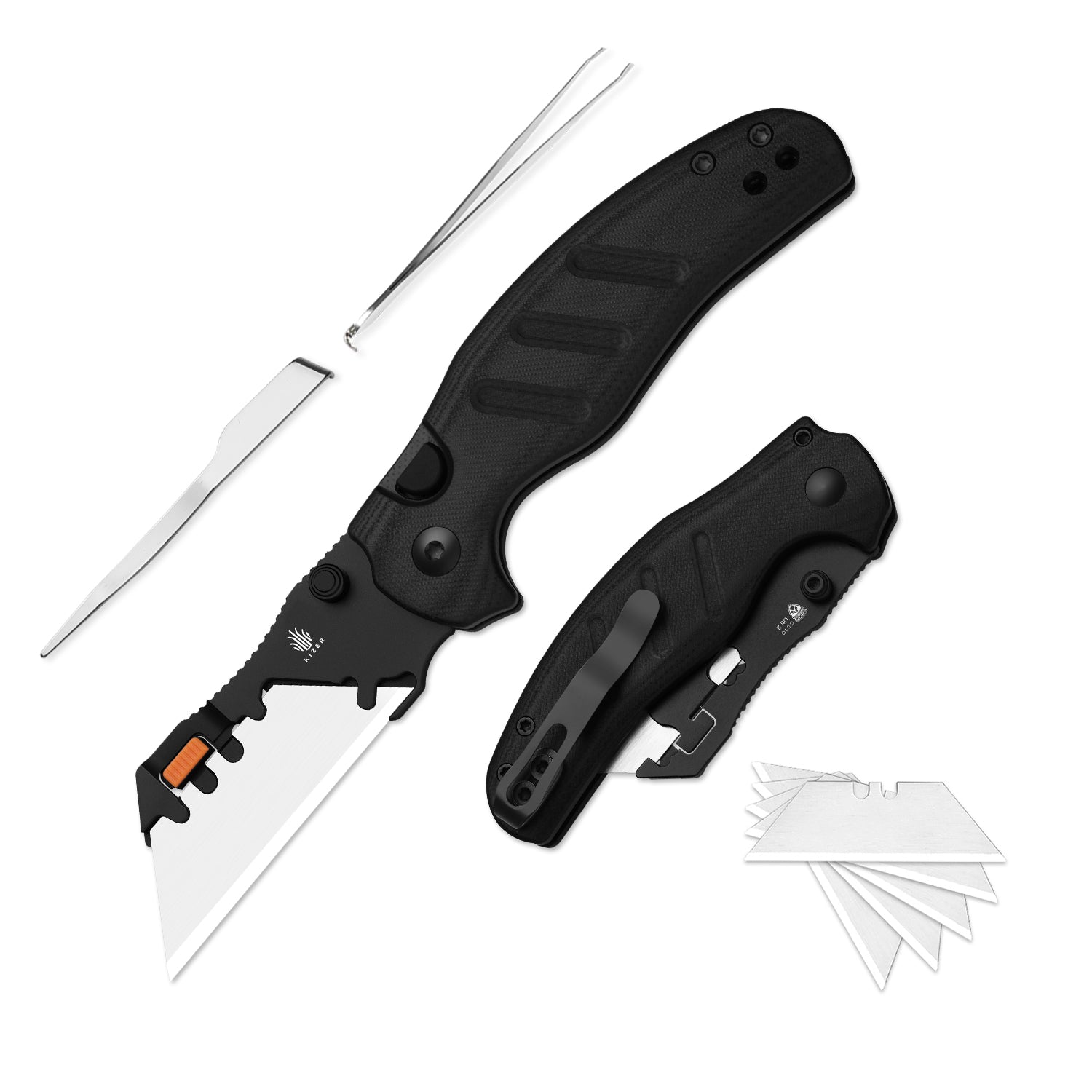 Sheepdog® Utility Knives | Kizer Button Liner Lock™ | C01C Uti 2 | 5Cr15MoV | KizerV™ 3488.29JNA3