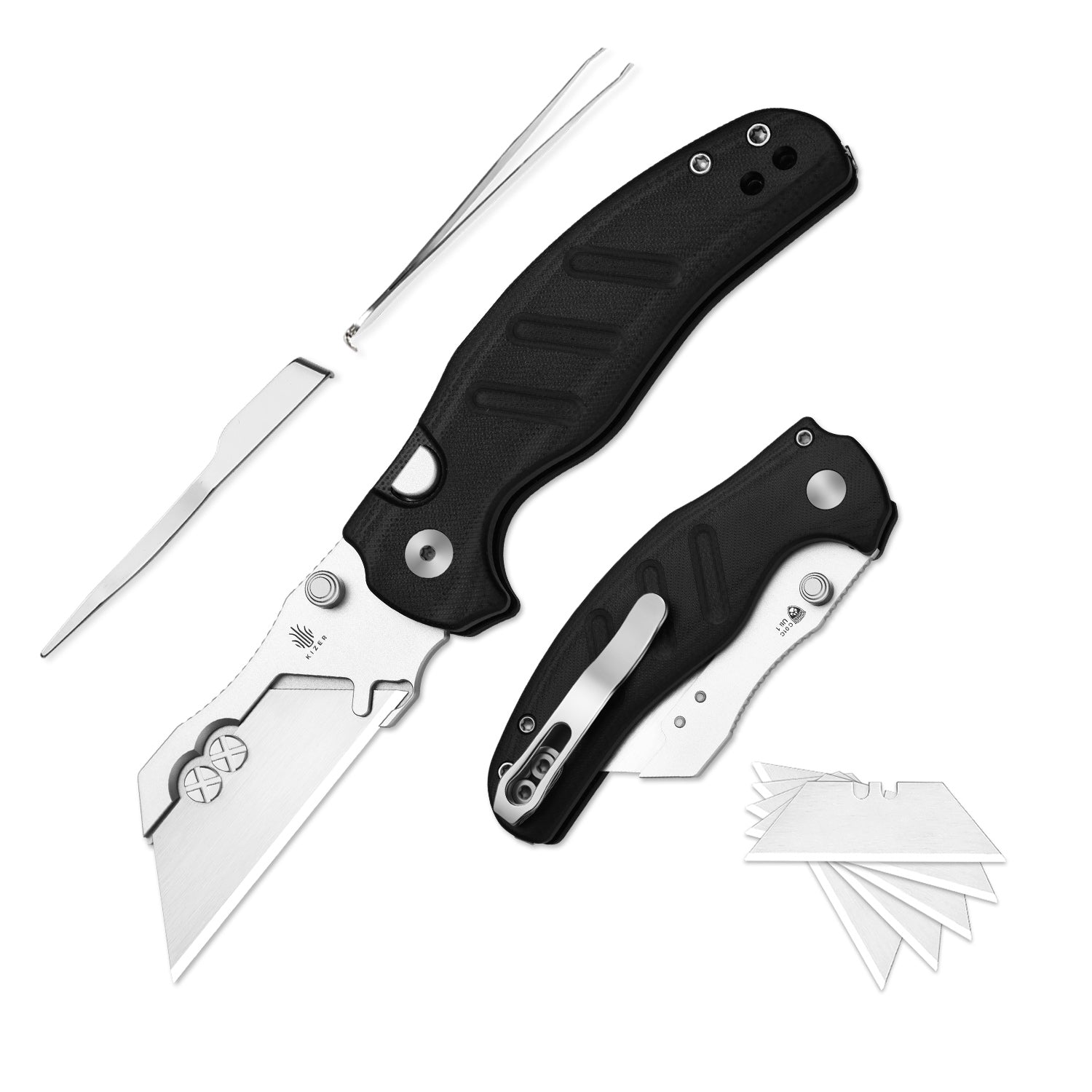 Sheepdog® Utility Knives | Kizer Button Liner Lock™ | C01C Uti 1 | 5Cr15MoV | KizerV™ 3488.29JSA3