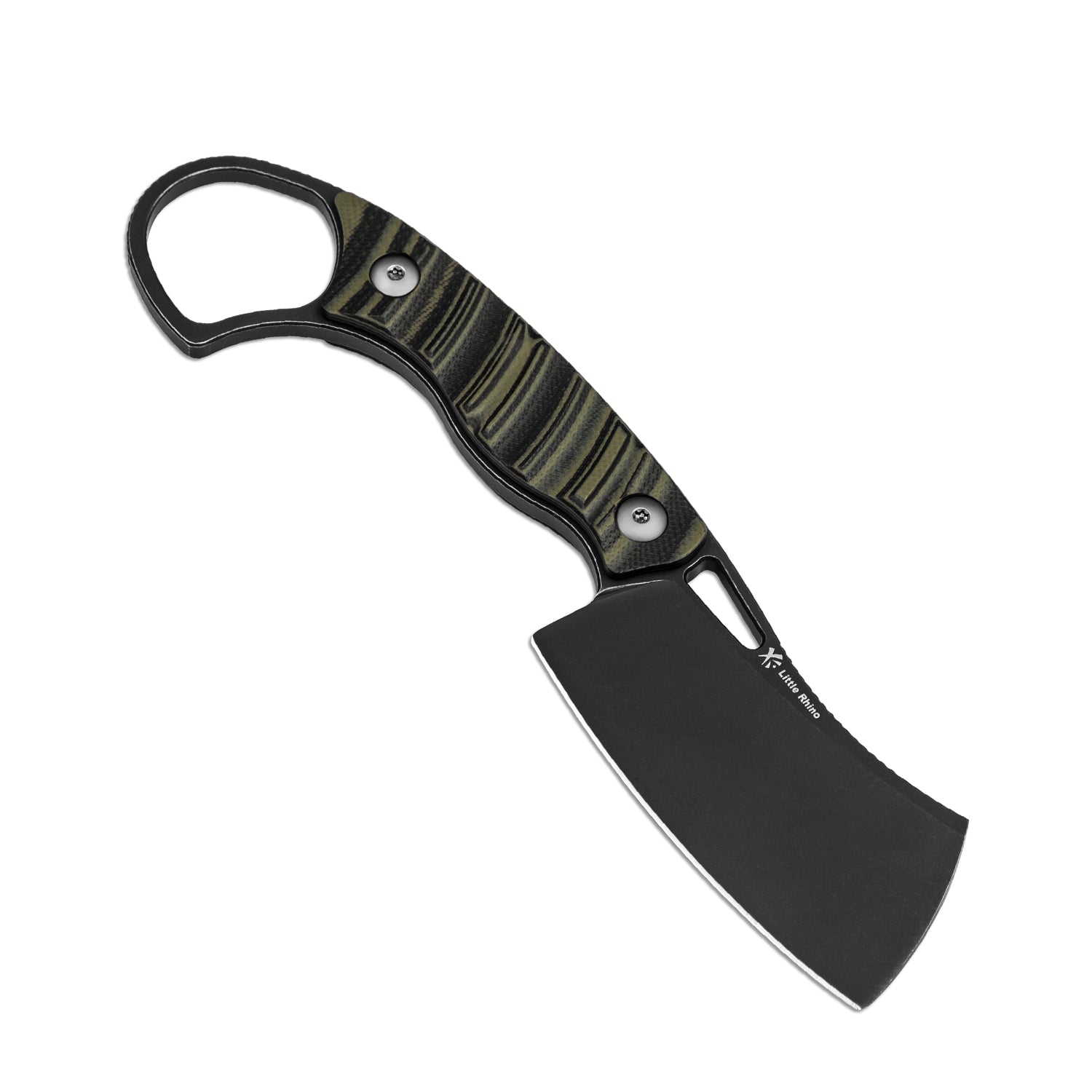 Little Rhino | D2 | G10 (Olive Green & Black) | KizerV™ 1065A3