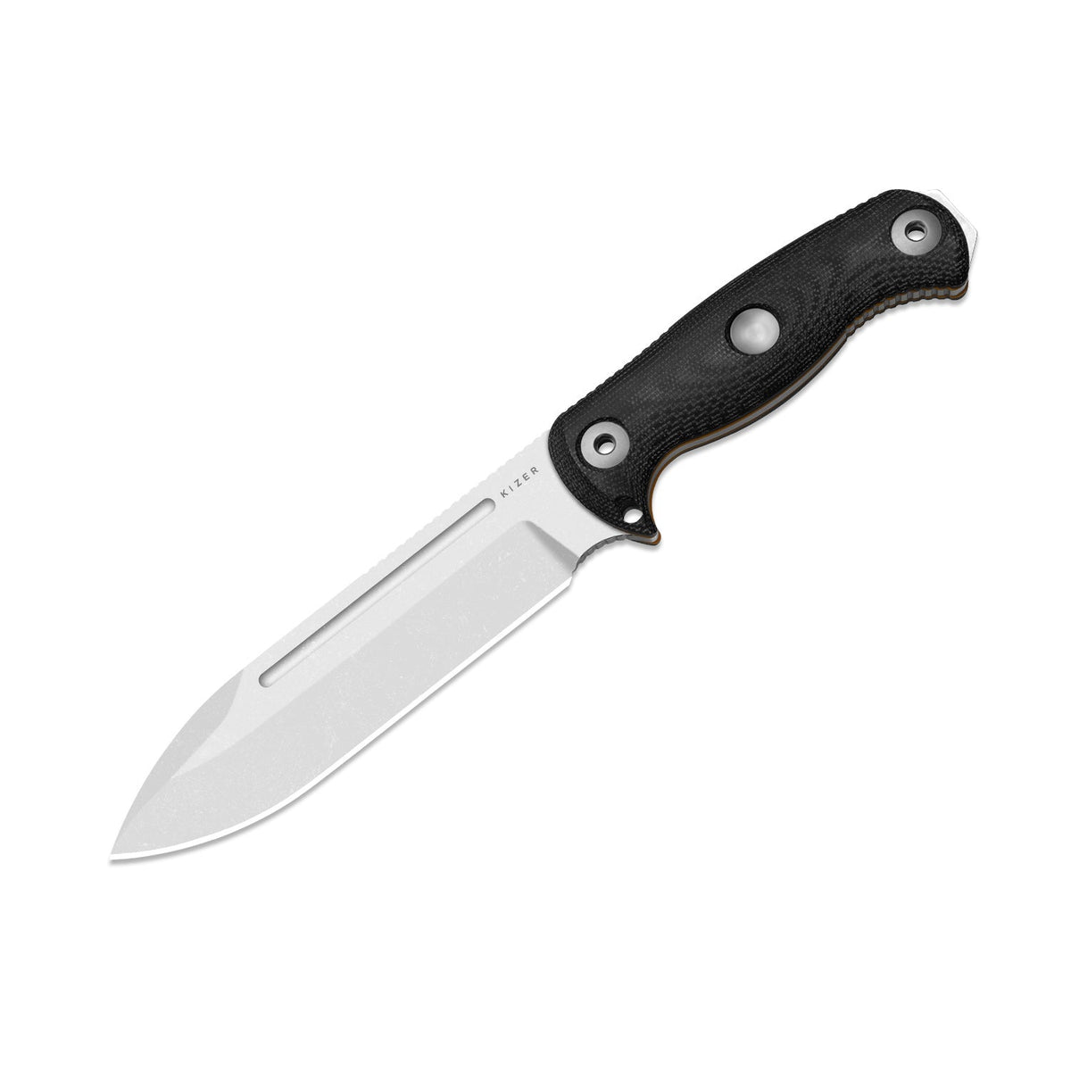 Drop Bear Fix 7 HexShox™ | AEB-L + Stonewashed | Micarta & Orange TPV | Drop Point | KizerV™ 1103HSD1