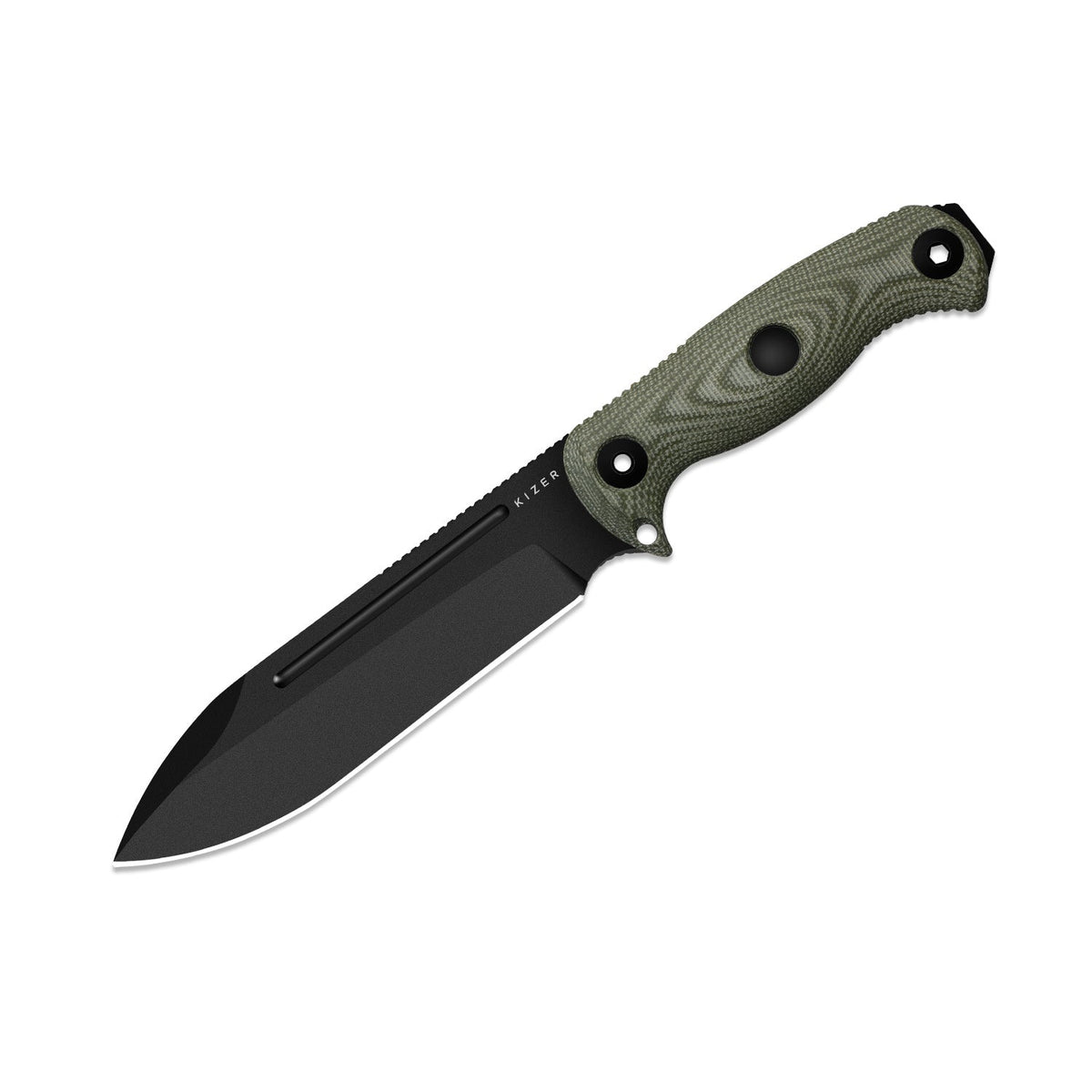 Drop Bear Fix 7 HexShox™ | AEB-L + Black PVD Stonewashed | Micarta & Orange TPV | Drop Point | KizerV™ 1103HSD2
