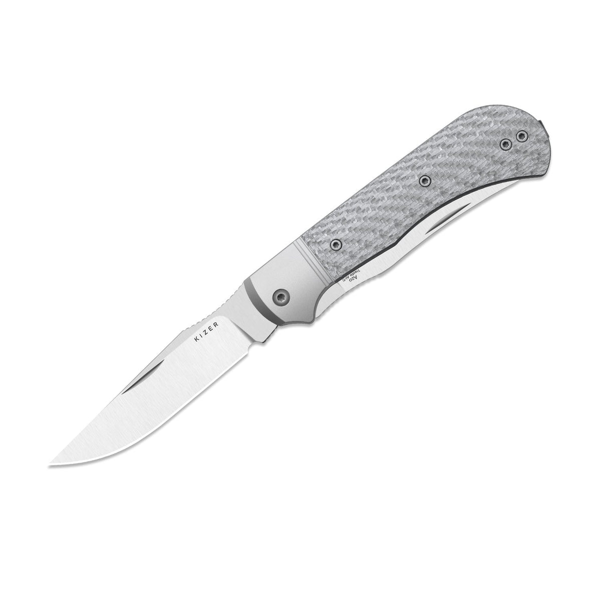 Trestle TP AirTi | BD1N Dual-Blade Clip Point & Spey Point | KStop™ 105° Half-Stop Trapper | Aluminum & Carbon Fiber | KizerB™ 3761TPA1