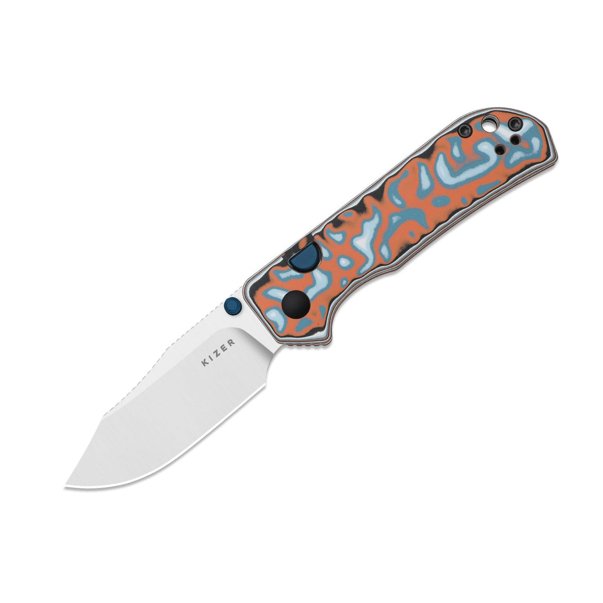 Nice Guy | Clip Point | AEB-L + Satin | vortex pattern micarta | KizerV™ 3011BCA2