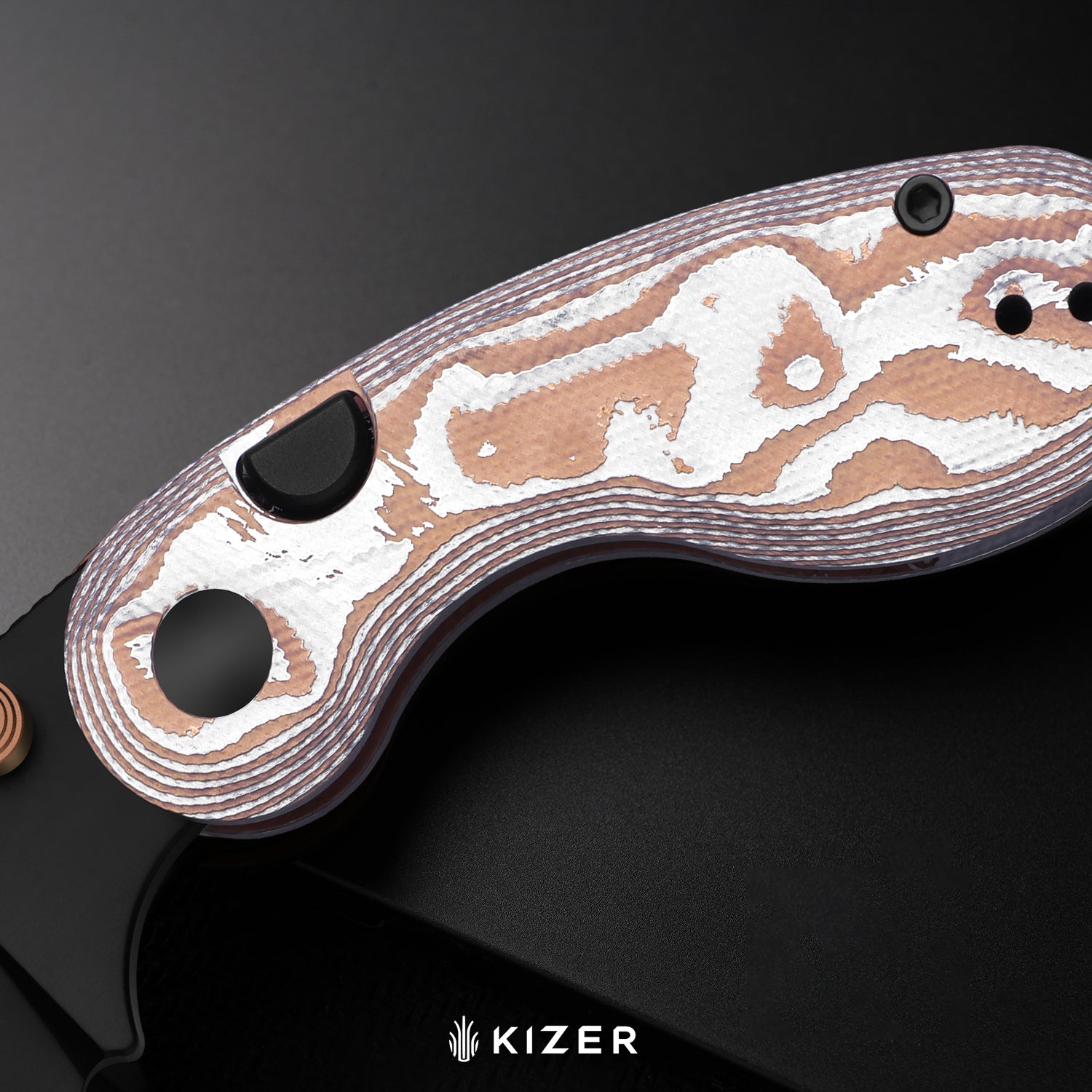 Microbe™ | 5Th Pocket Knife | Kizer Button Liner Lock™ | Copper Foil G10 Handle | KizerV™ 2742A12