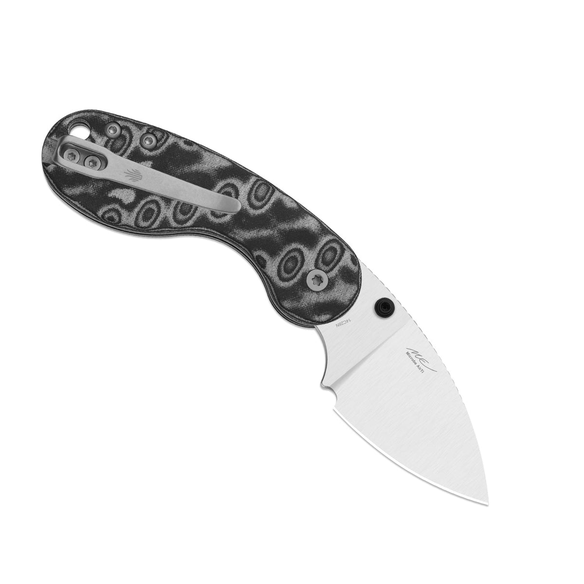 Microbe DSJ AirTi | Detent Slip Joint |  vortex pattern micarta | 14C28N + Satin | KizerV™ 2742DSJA2
