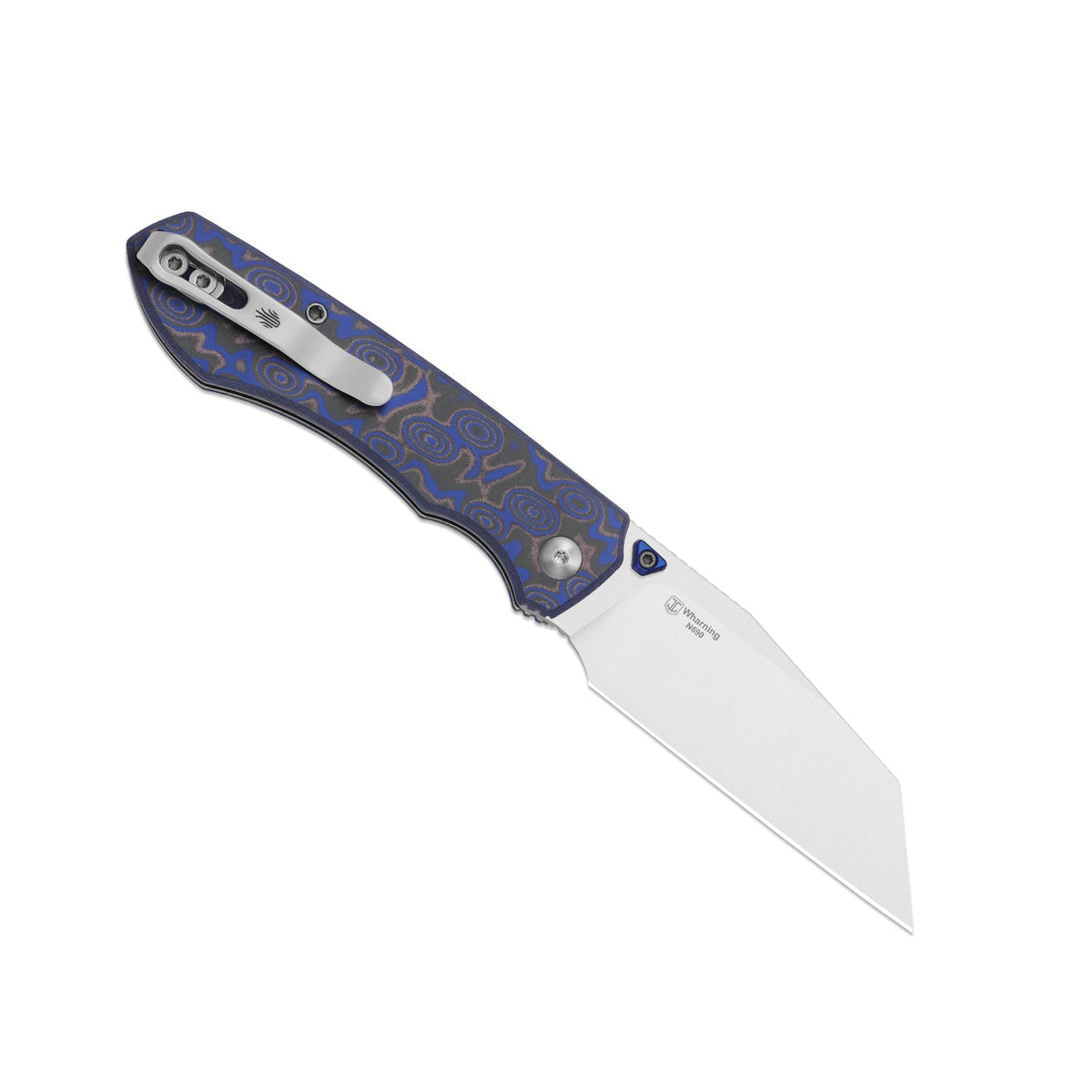 Wharning | Wharncliffe | Kizer Button Liner Lock™ | N690 | vortex pattern micarta | KizerV™ 3738BW2