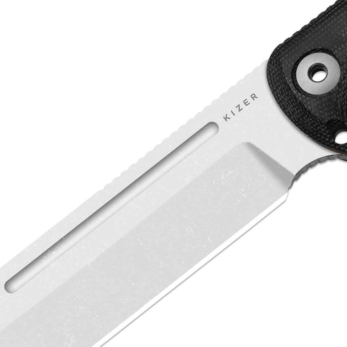 Drop Bear Fix 7 HexShox™ | AEB-L + Stonewashed | Micarta & Orange TPV | Drop Point | KizerV™ 1103HSD1