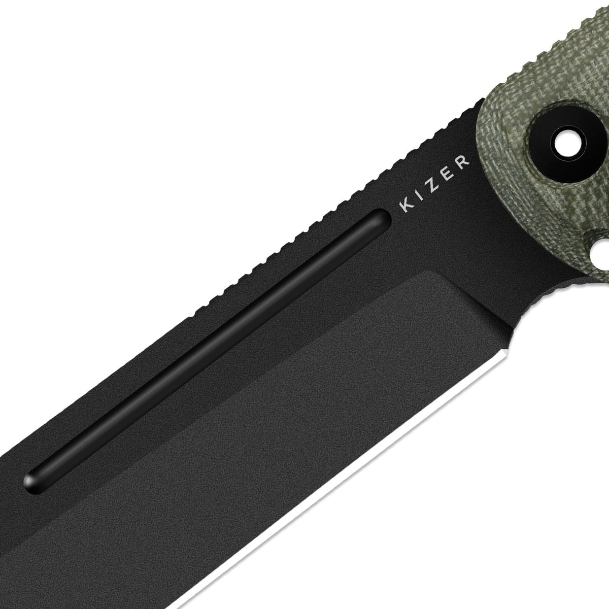 Drop Bear Fix 7 HexShox™ | AEB-L + Black PVD Stonewashed | Micarta & Orange TPV | Drop Point | KizerV™ 1103HSD2