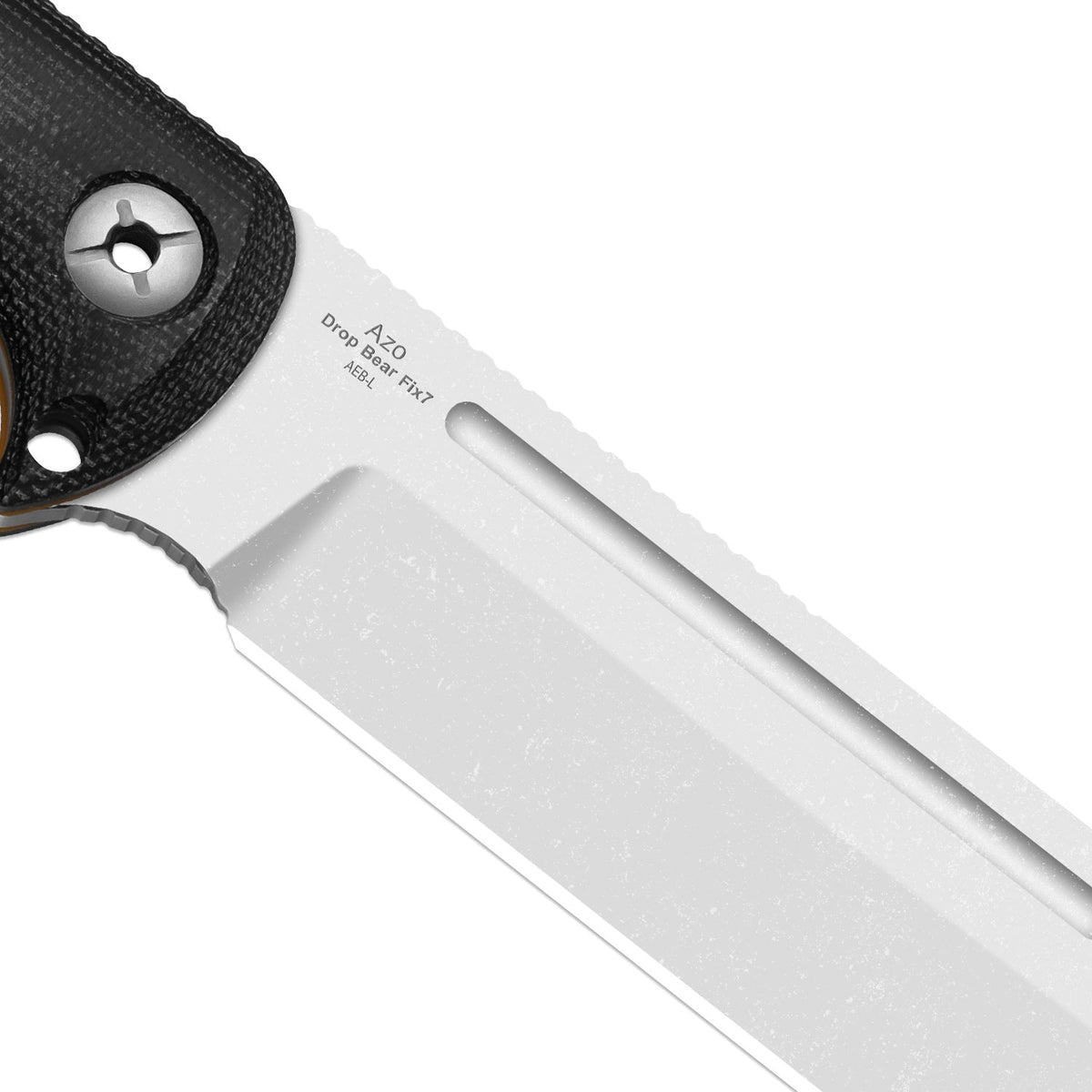 Drop Bear Fix 7 HexShox™ | AEB-L + Stonewashed | Micarta & Orange TPV | Drop Point | KizerV™ 1103HSD1
