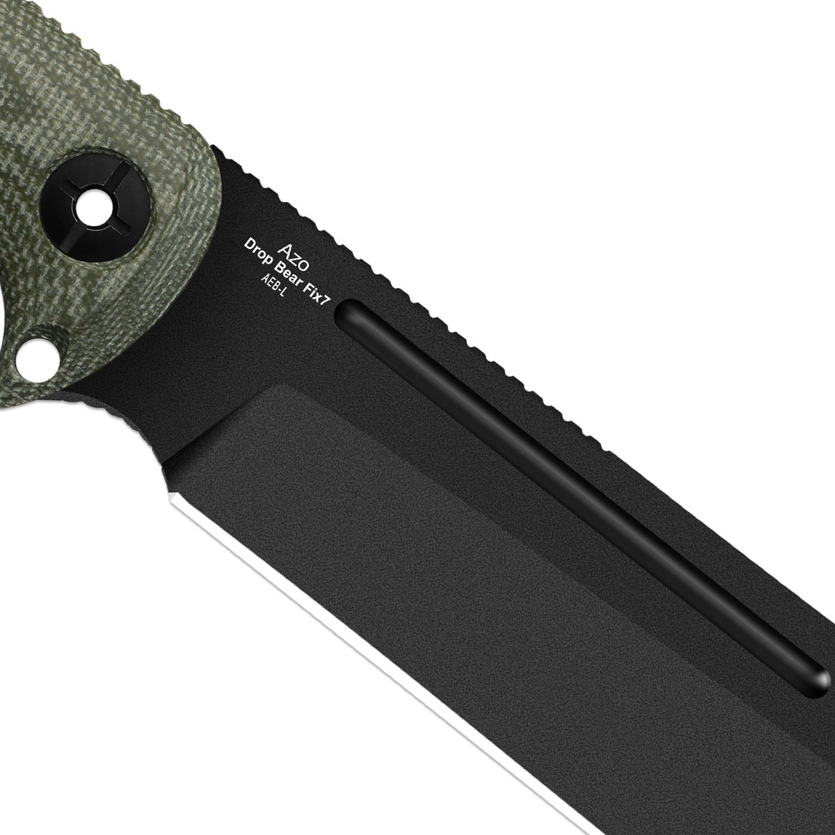 Drop Bear Fix 7 HexShox™ | AEB-L + Black PVD Stonewashed | Micarta & Orange TPV | Drop Point | KizerV™ 1103HSD2