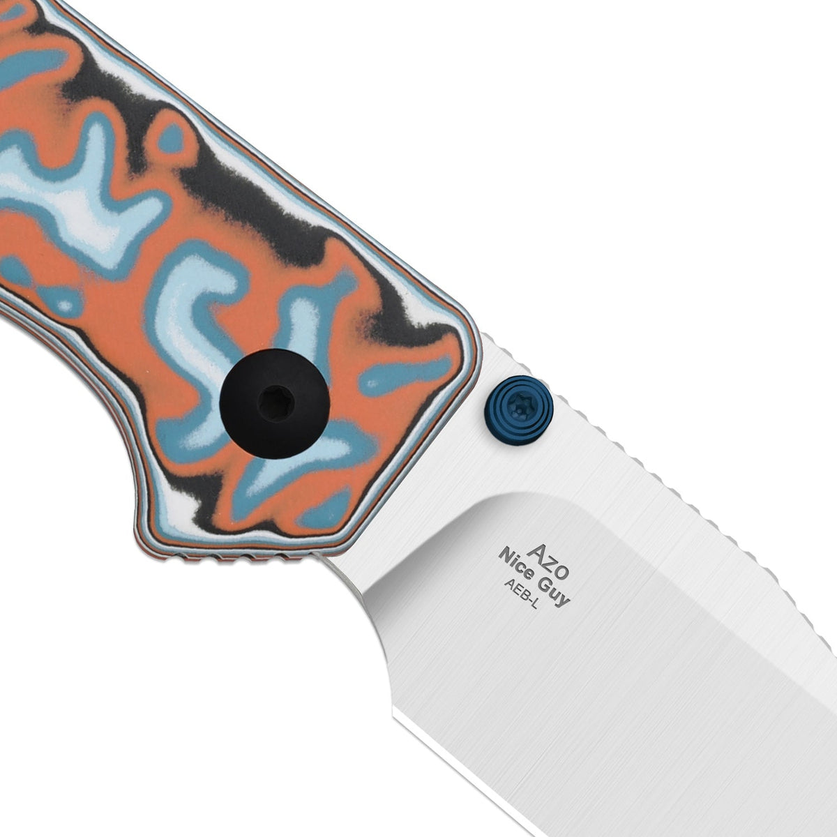 Nice Guy | Clip Point | AEB-L + Satin | vortex pattern micarta | KizerV™ 3011BCA2