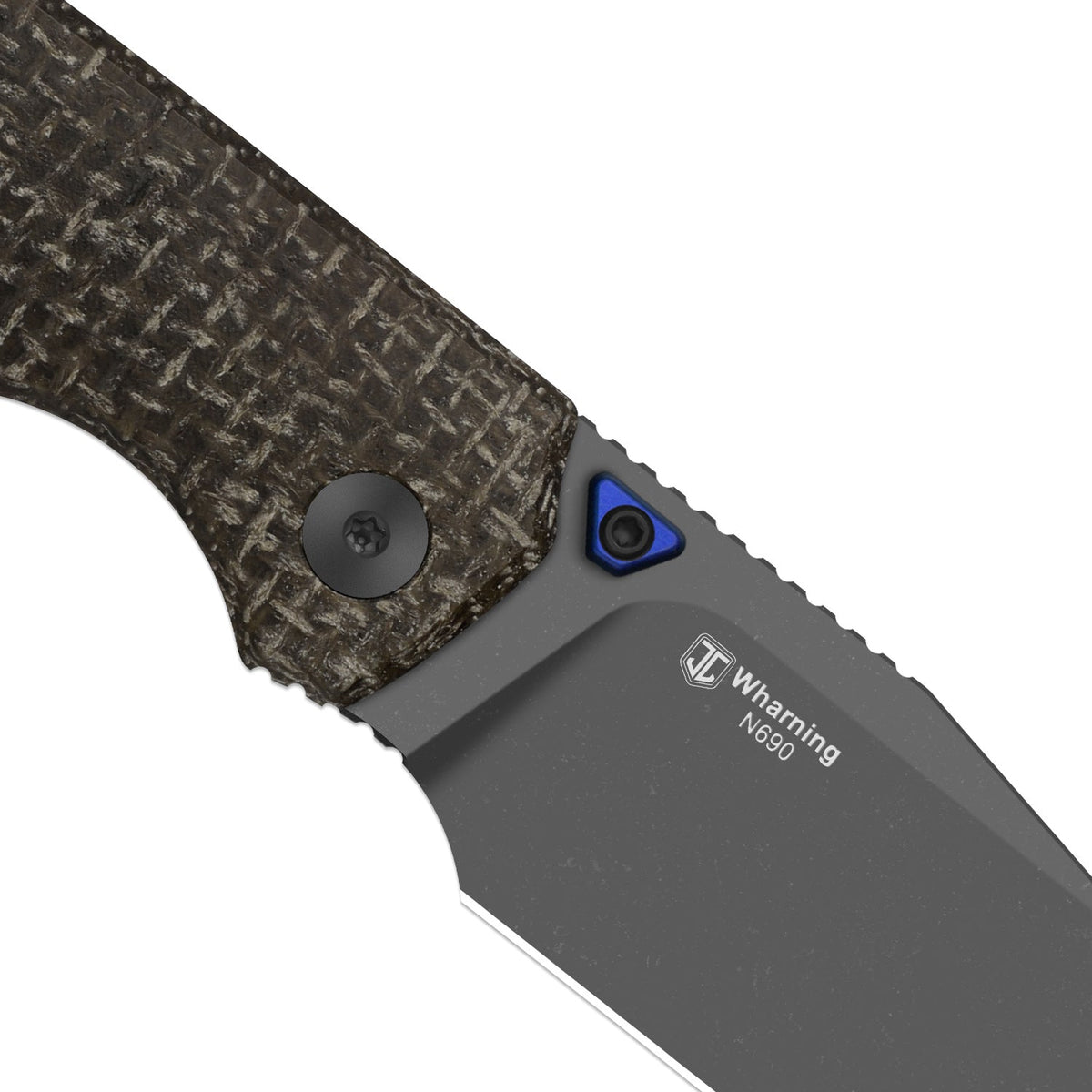 Wharning | Wharncliffe | Kizer Button Liner Lock™ | N690 | GID canvas micarta | KizerV™ 3738BW3