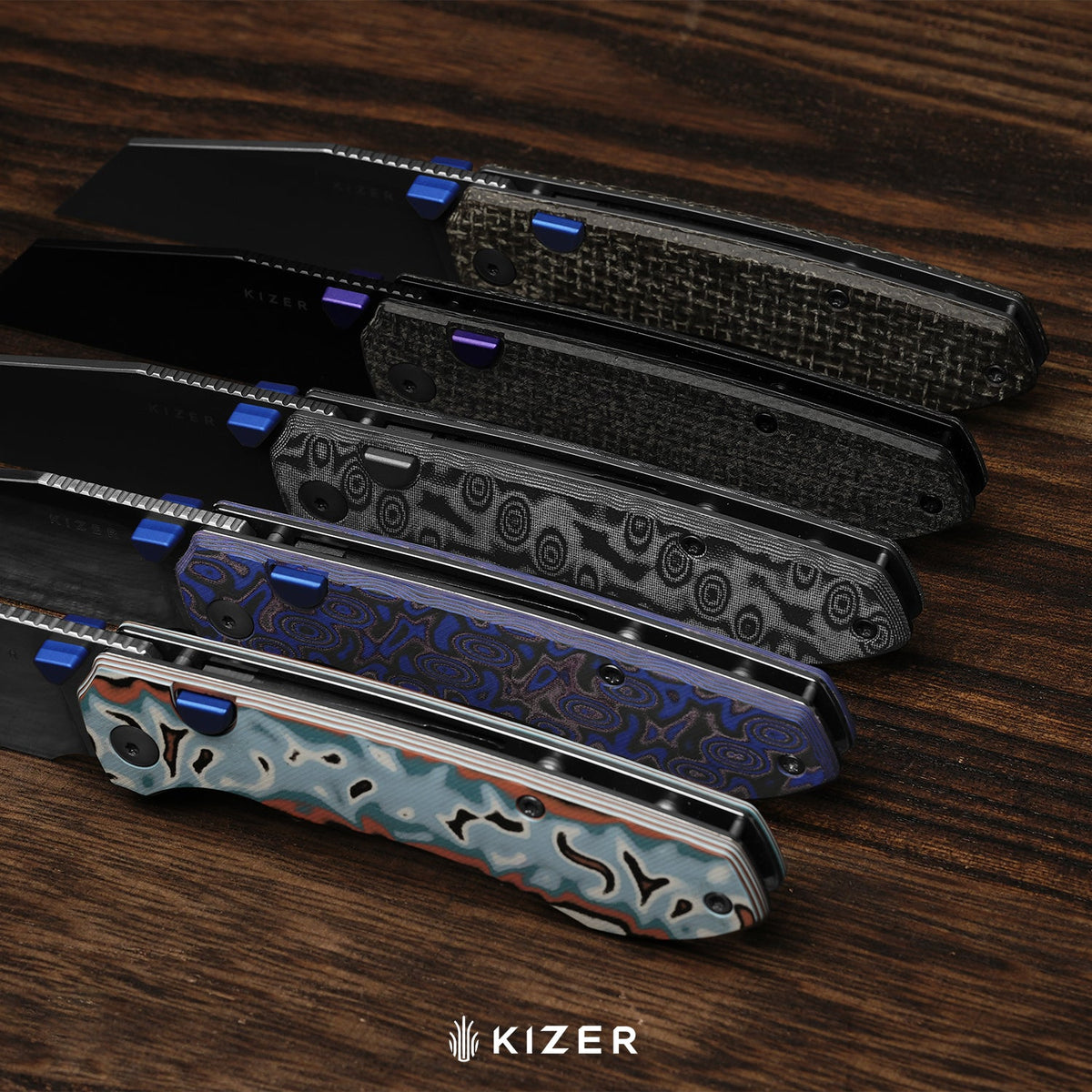 Wharning | Wharncliffe | Kizer Button Liner Lock™ | N690 | Micarta | KizerV™ 3738BW1