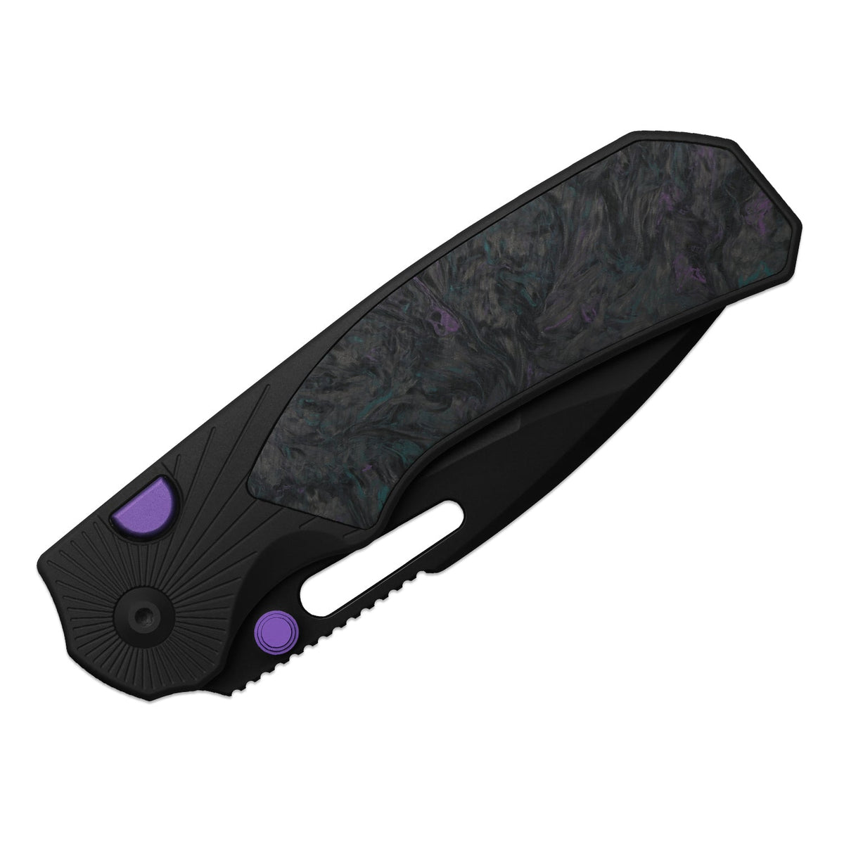 Durandal | Kizer Button Liner Lock™ | Aluminum &  Fatcarbon® Black Dark Matter  | S35VN + Black PVD Coating | KizerB™ 3765BD1
