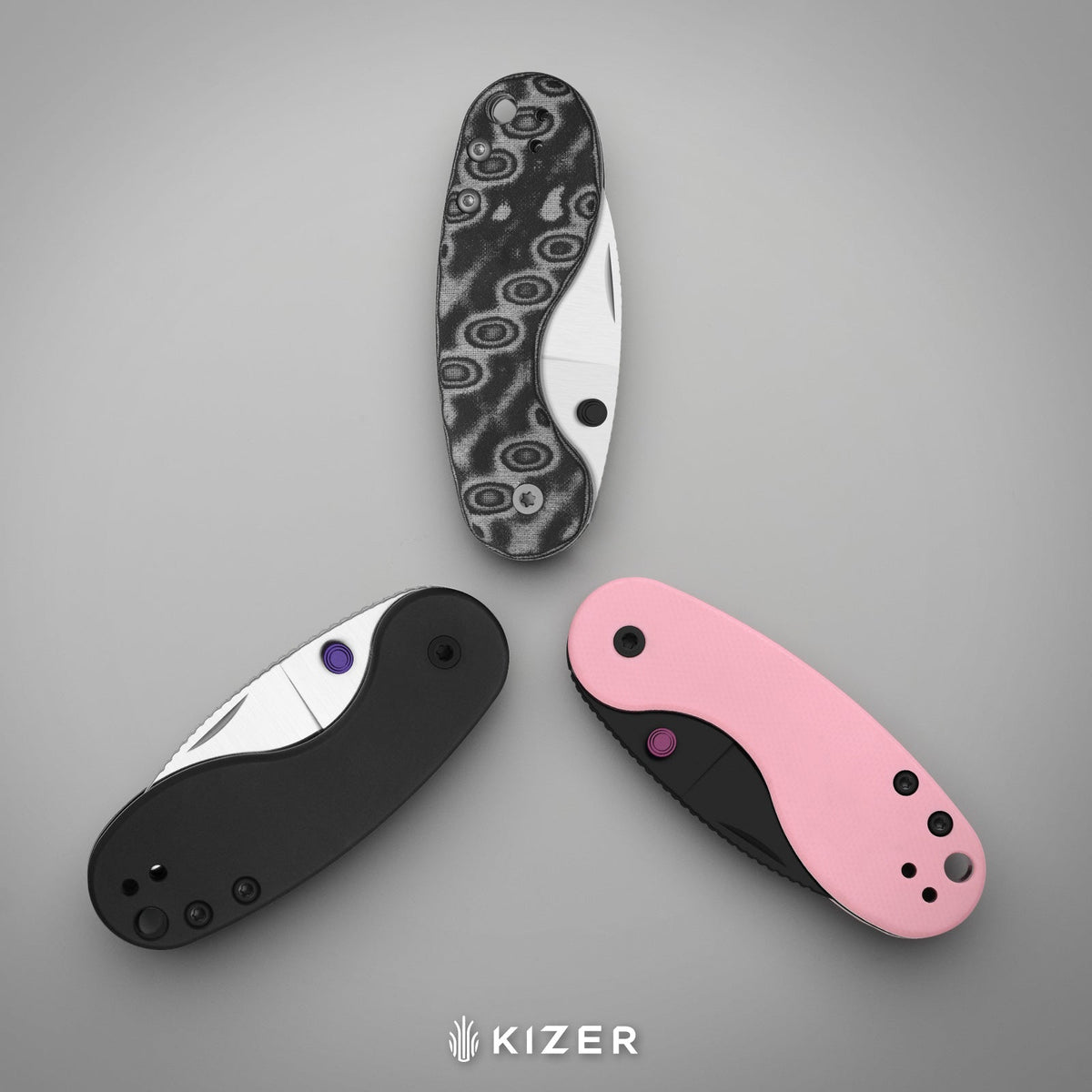 Microbe DSJ AirTi | Detent Slip Joint |  vortex pattern micarta | 14C28N + Satin | KizerV™ 2742DSJA2