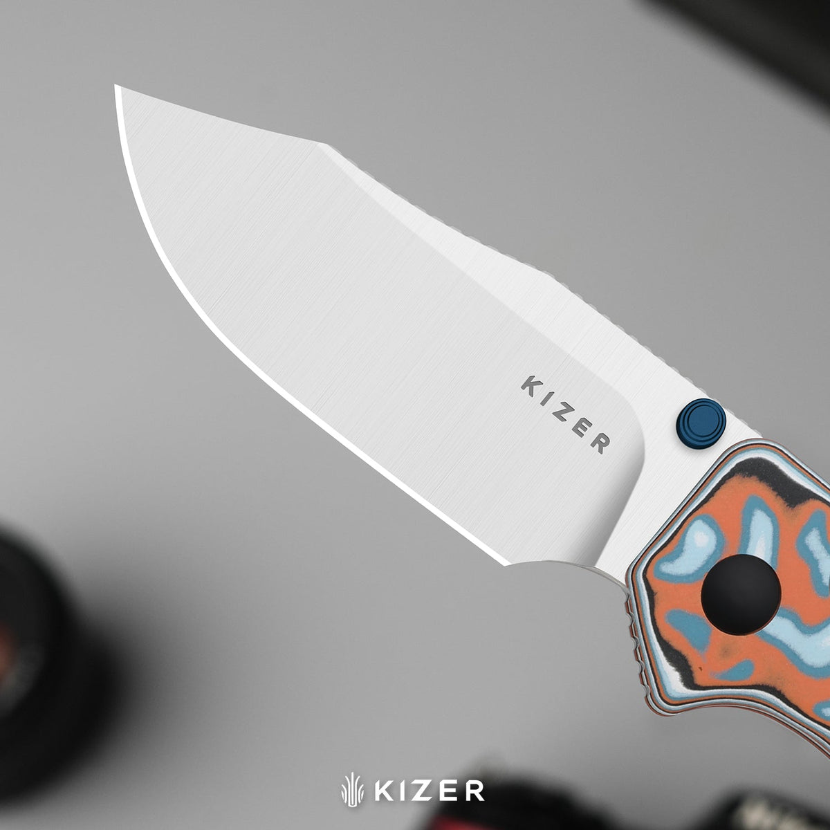 Nice Guy | Clip Point | AEB-L + Satin | vortex pattern micarta | KizerV™ 3011BCA2