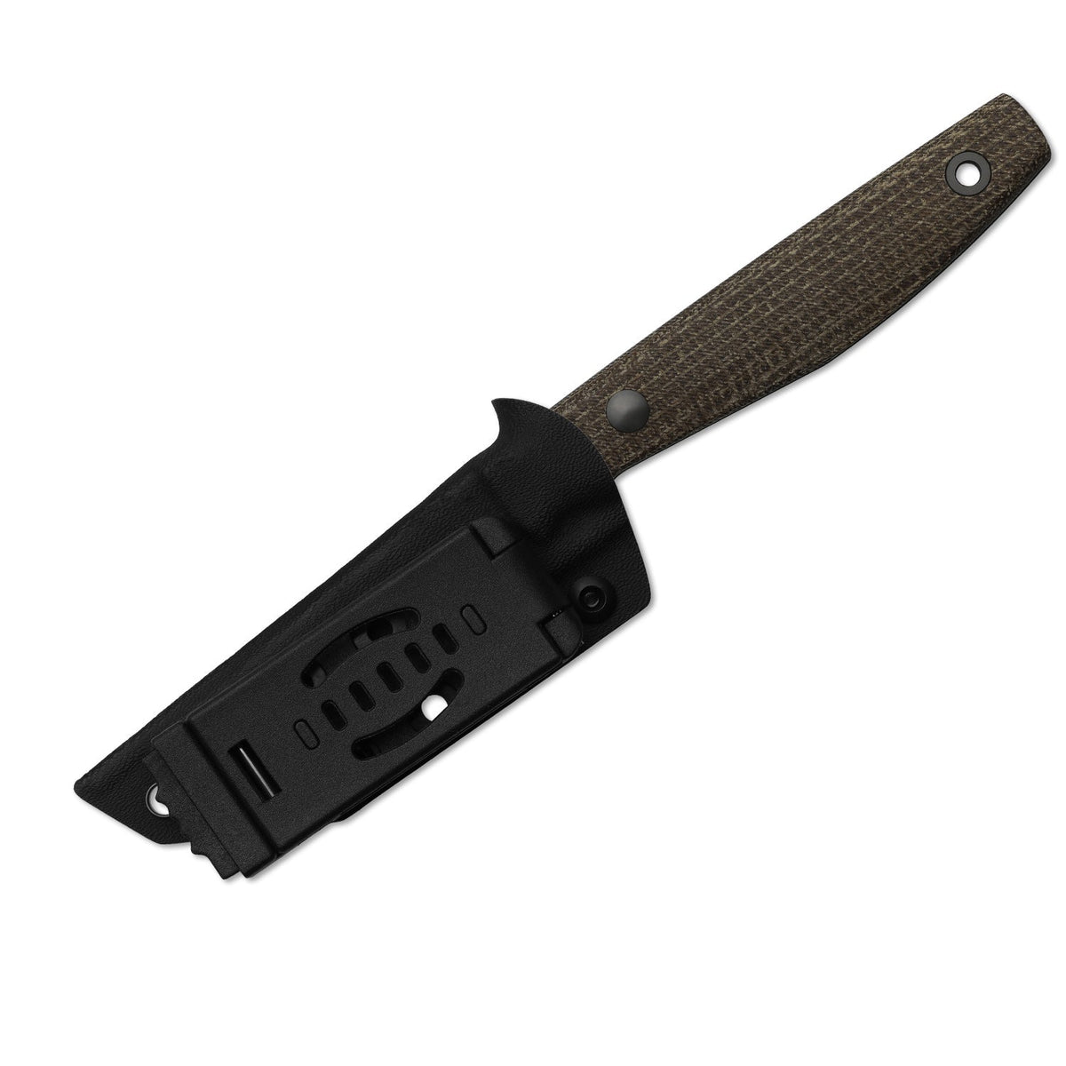 Dingo | Modified Drop Point | AEB-L | Micarta | Gray PVD Coating & Stonewashed | KizerV™ 1121A1