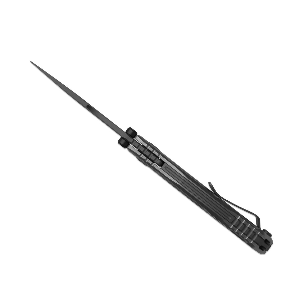 SILVER WING-LITE | S45VN+Black PVD Coating & Flat Brushed+Flat Grind | Titanium & Carbon Fiber | KizerB™ ZX-FK09A1