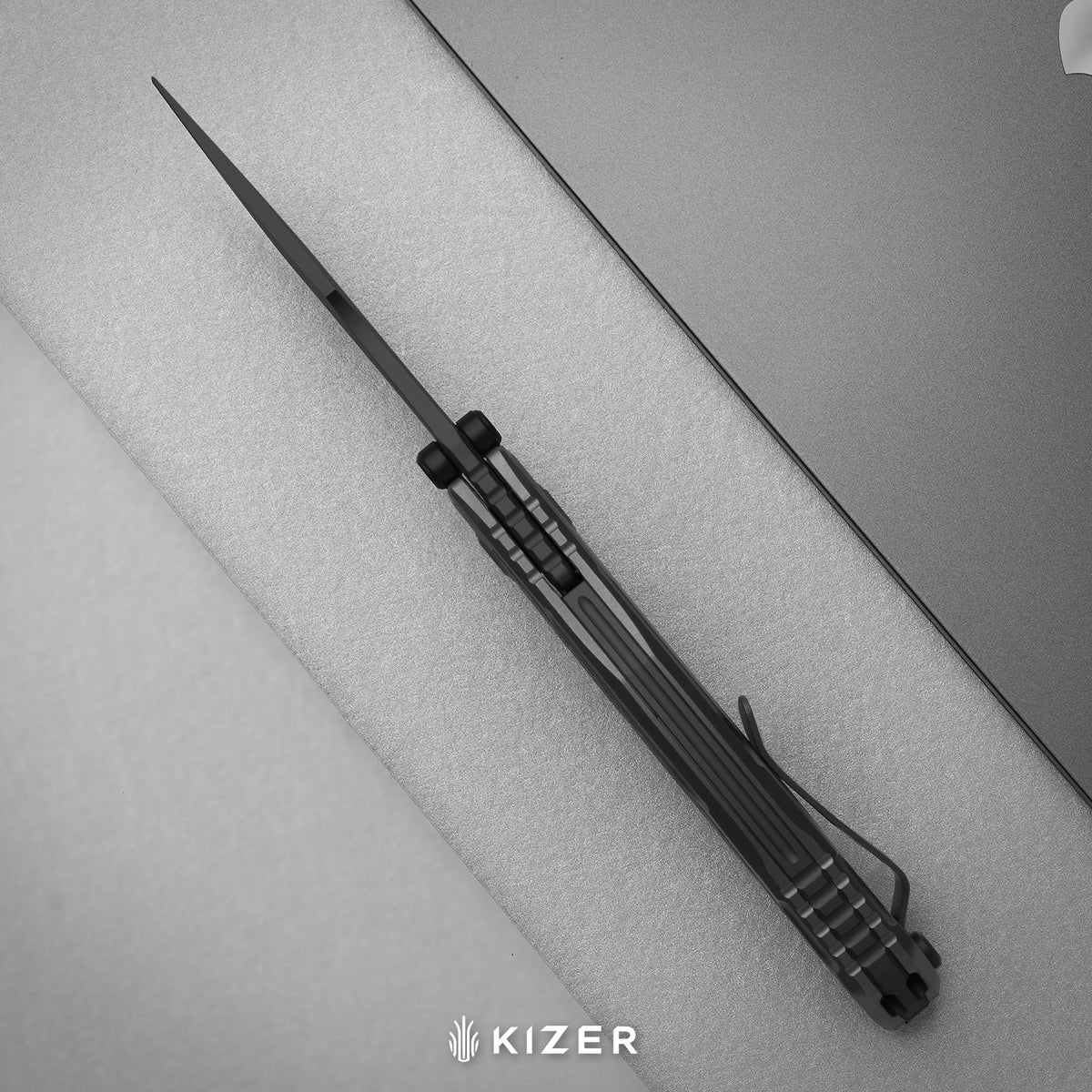 SILVER WING-LITE | S45VN+Stonewashed+Flat Grind | Titanium & Carbon Fiber | KizerB™ ZX-FK09A2