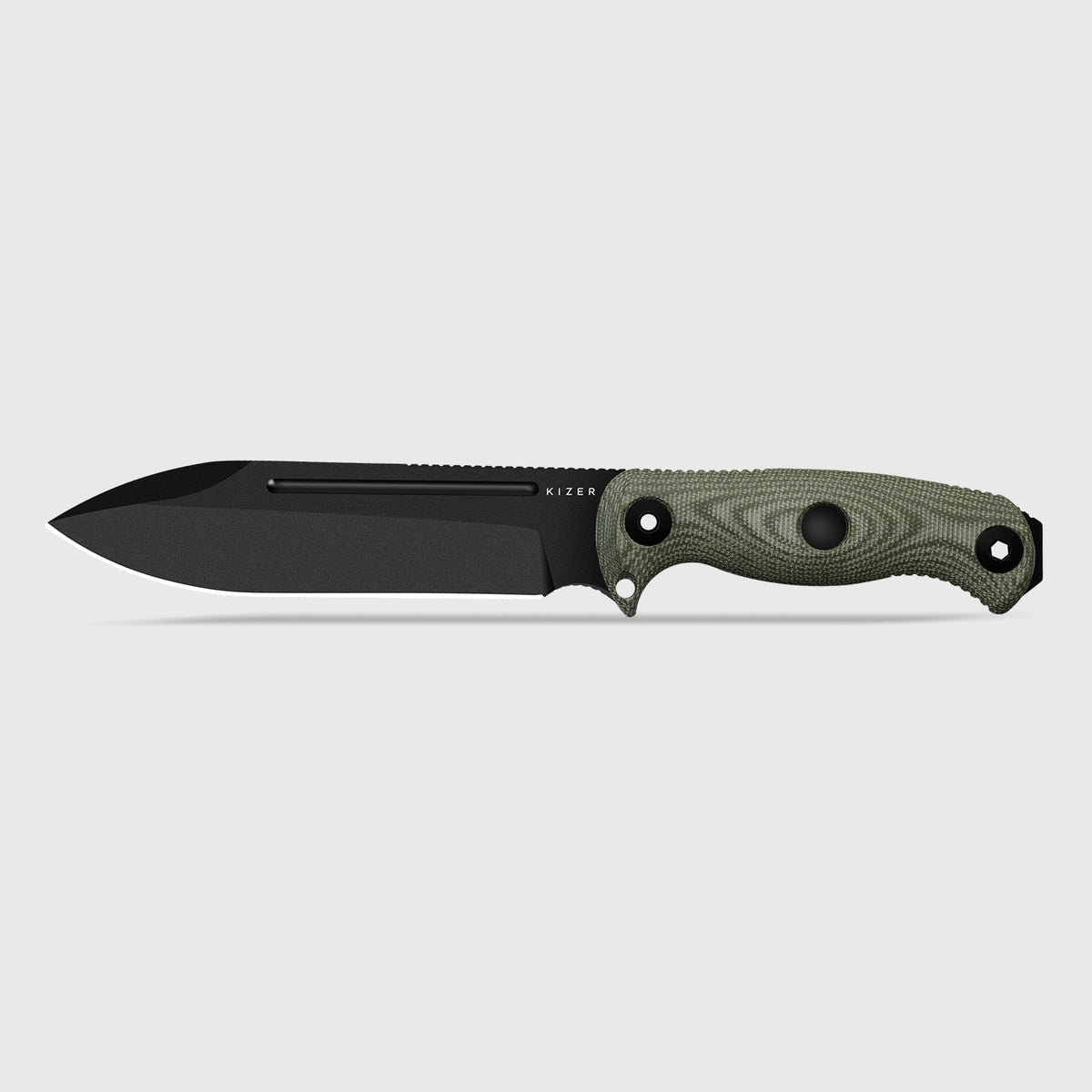 Drop Bear Fix 7 HexShox™ | AEB-L + Black PVD Stonewashed | Micarta & Orange TPE | Drop Point | KizerV™ 1103HSD2