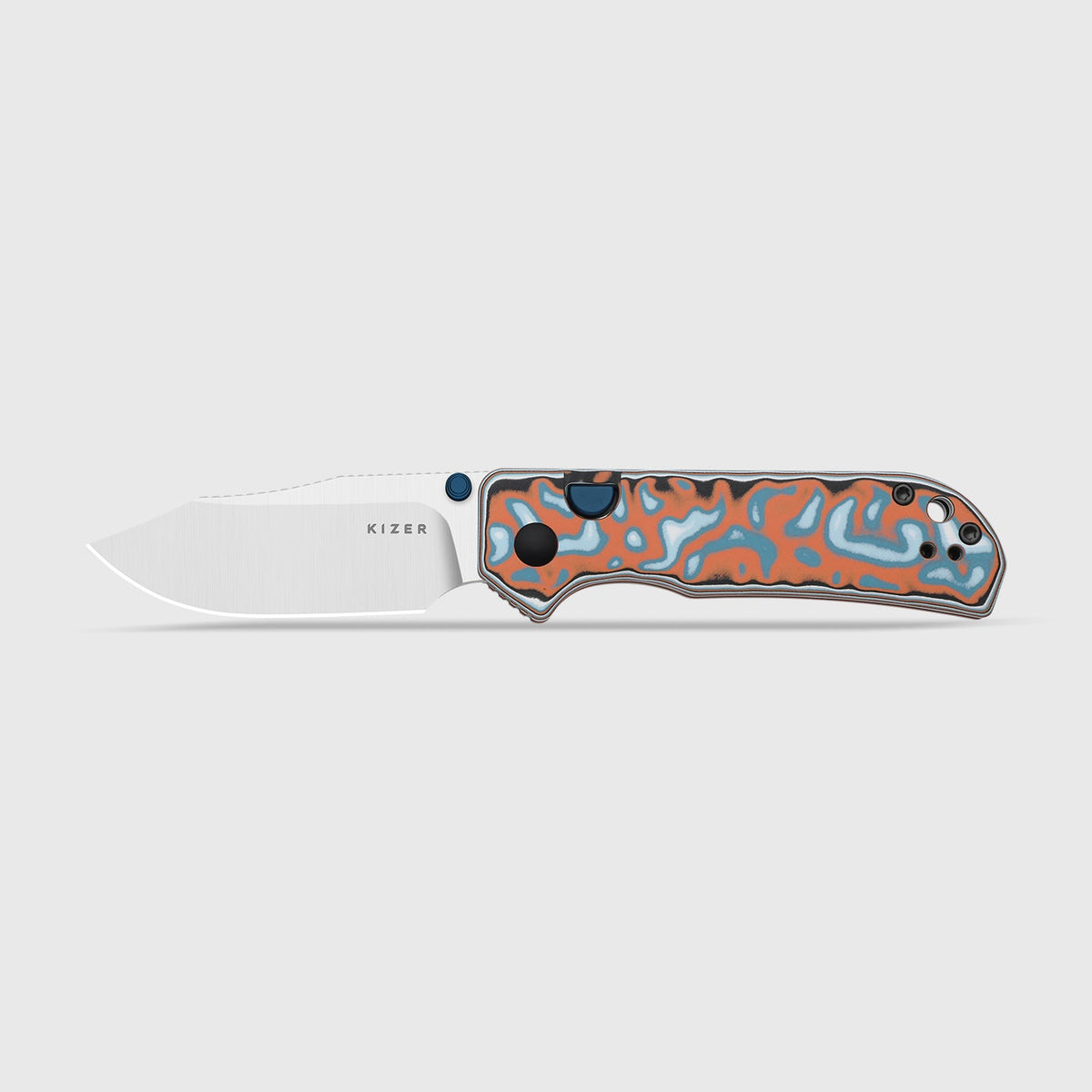 Nice Guy | Clip Point | AEB-L + Satin | vortex pattern micarta | KizerV™ 3011BCA2